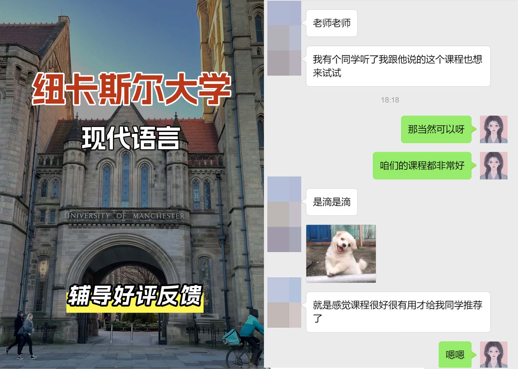 纽卡斯尔大学纽大现代语言辅导好评反馈