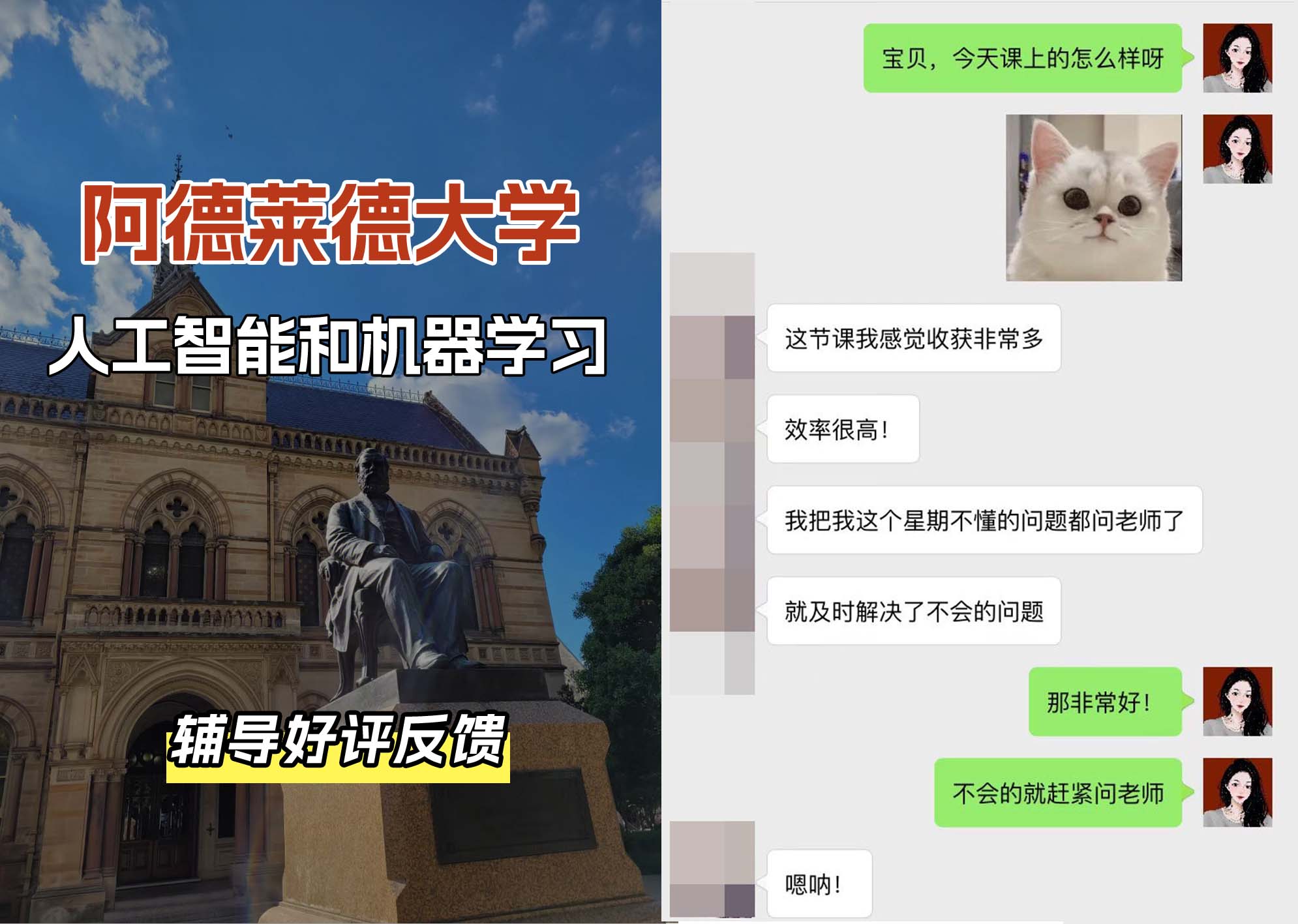 ADELAIDE阿大人工智能和机器学习辅导好评反馈