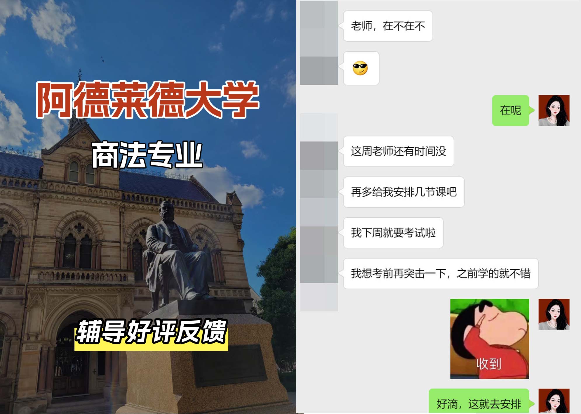 ADELAIDE阿大商法专业辅导好评反馈