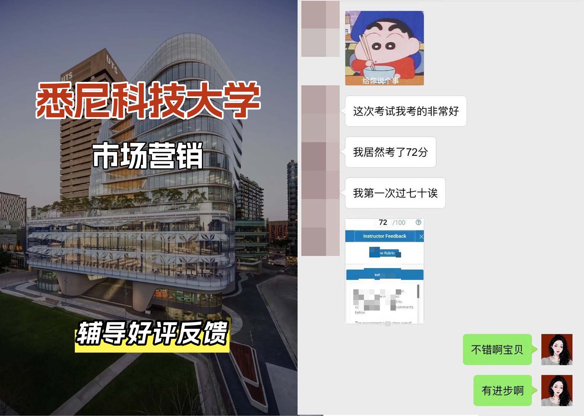 悉尼科技大学UTS市场营销辅导好评反馈