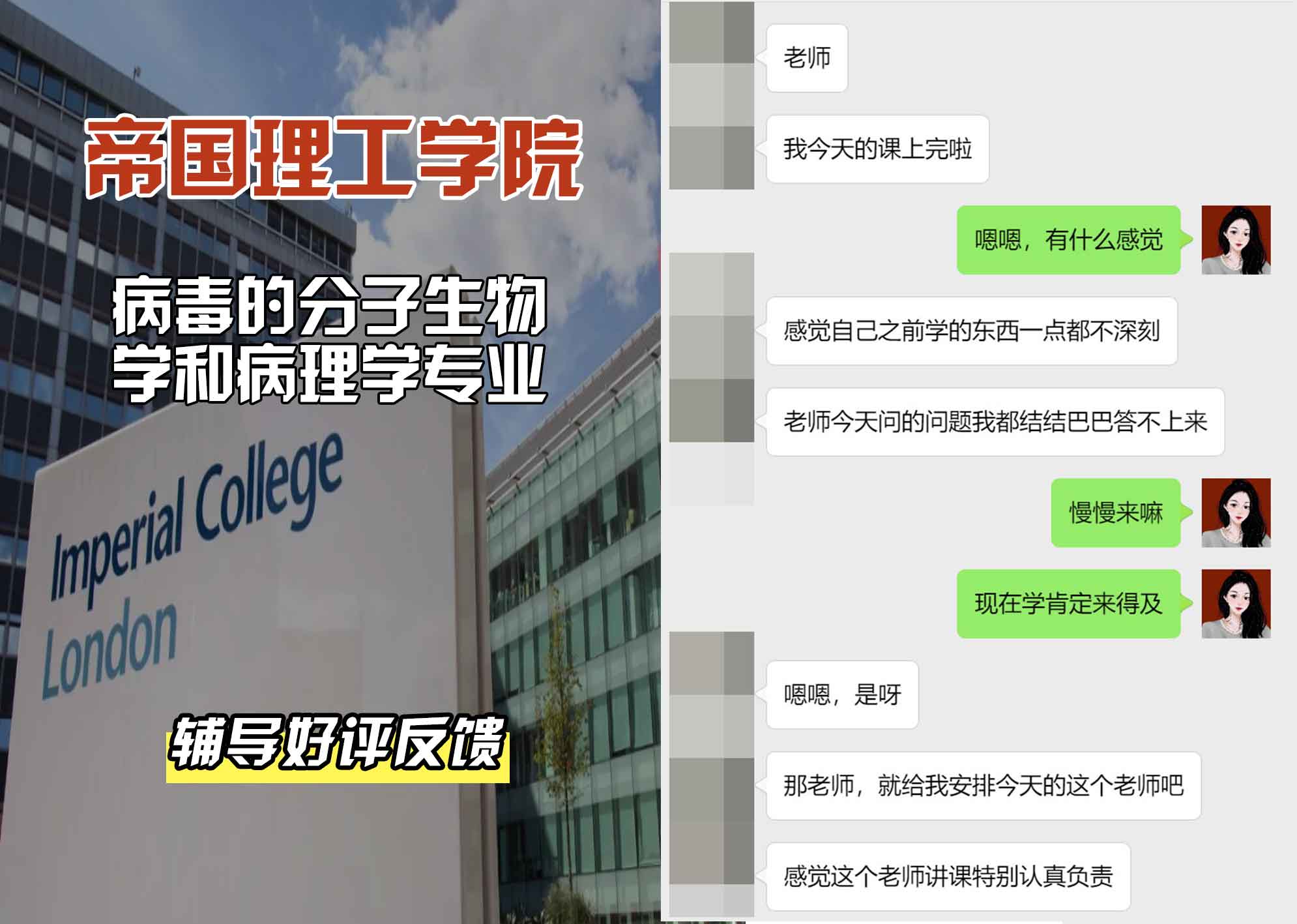 帝国理工IC病毒的分子生物学和病理学辅导好评反馈