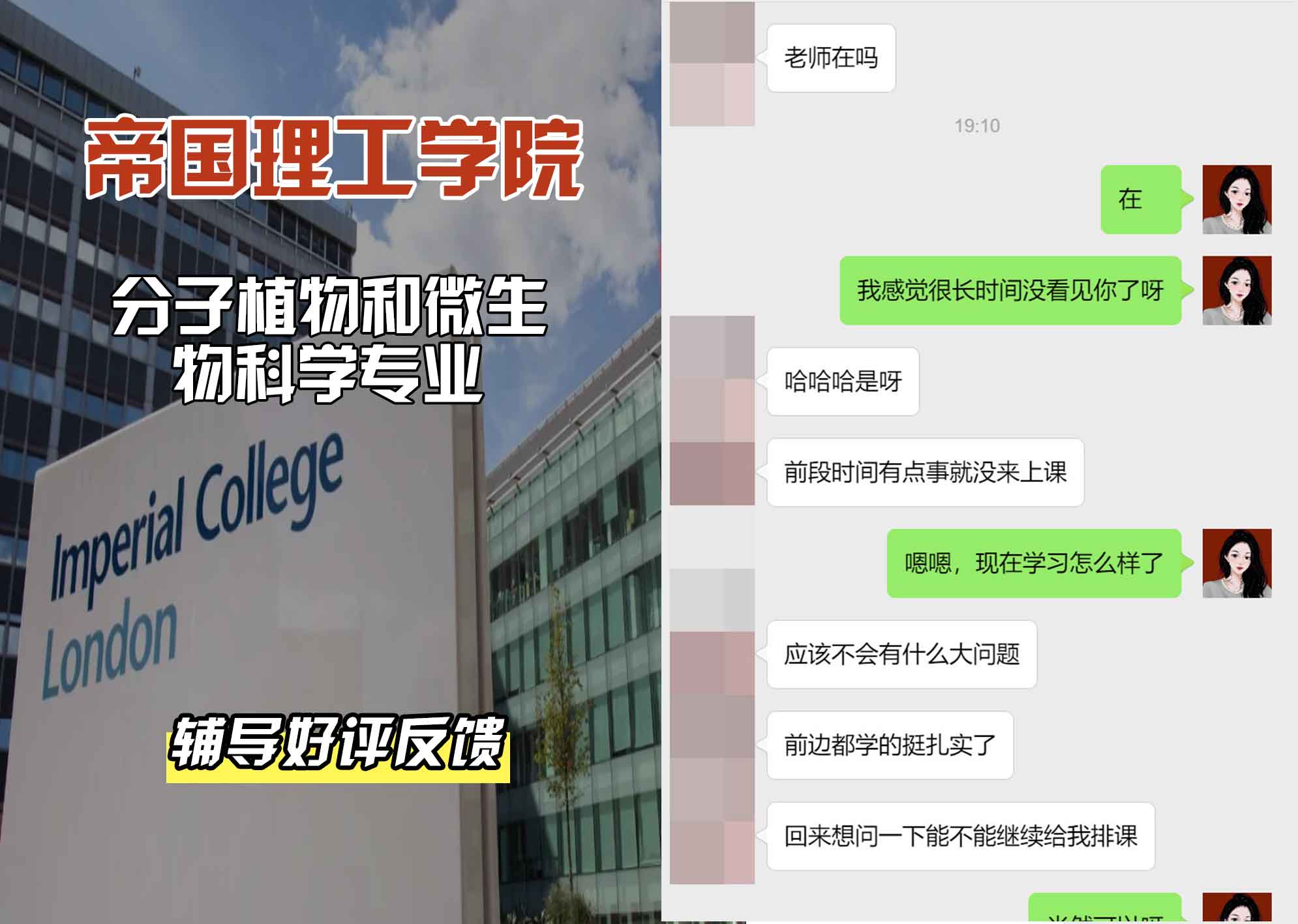 帝国理工IC分子植物与微生物科学辅导好评反馈