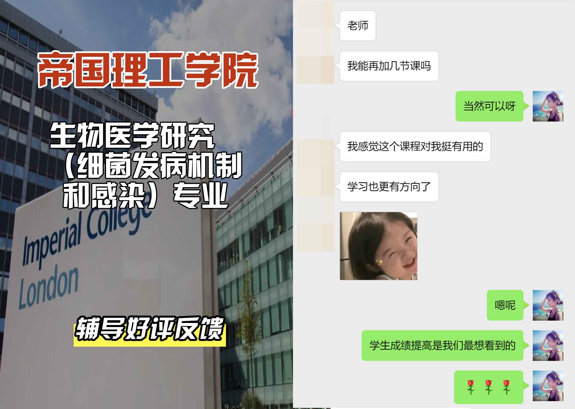 帝国理工IC生物医学研究（细菌发病机制和感染）辅导好评反馈