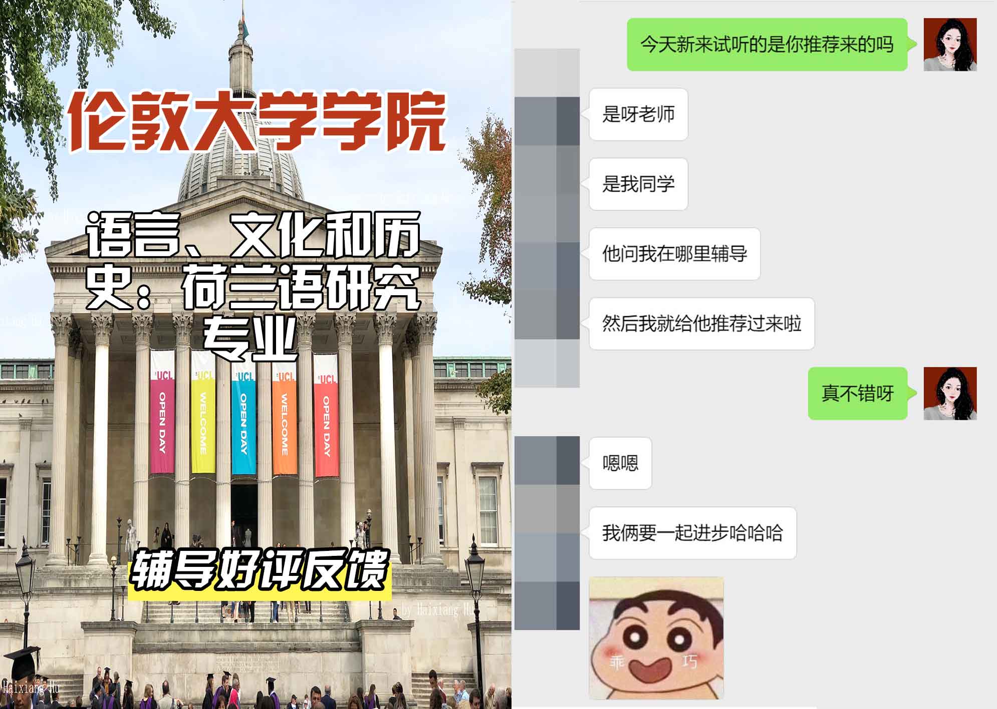 伦敦大学学院UCL语言、文化和历史：荷兰语研究辅导好评反馈