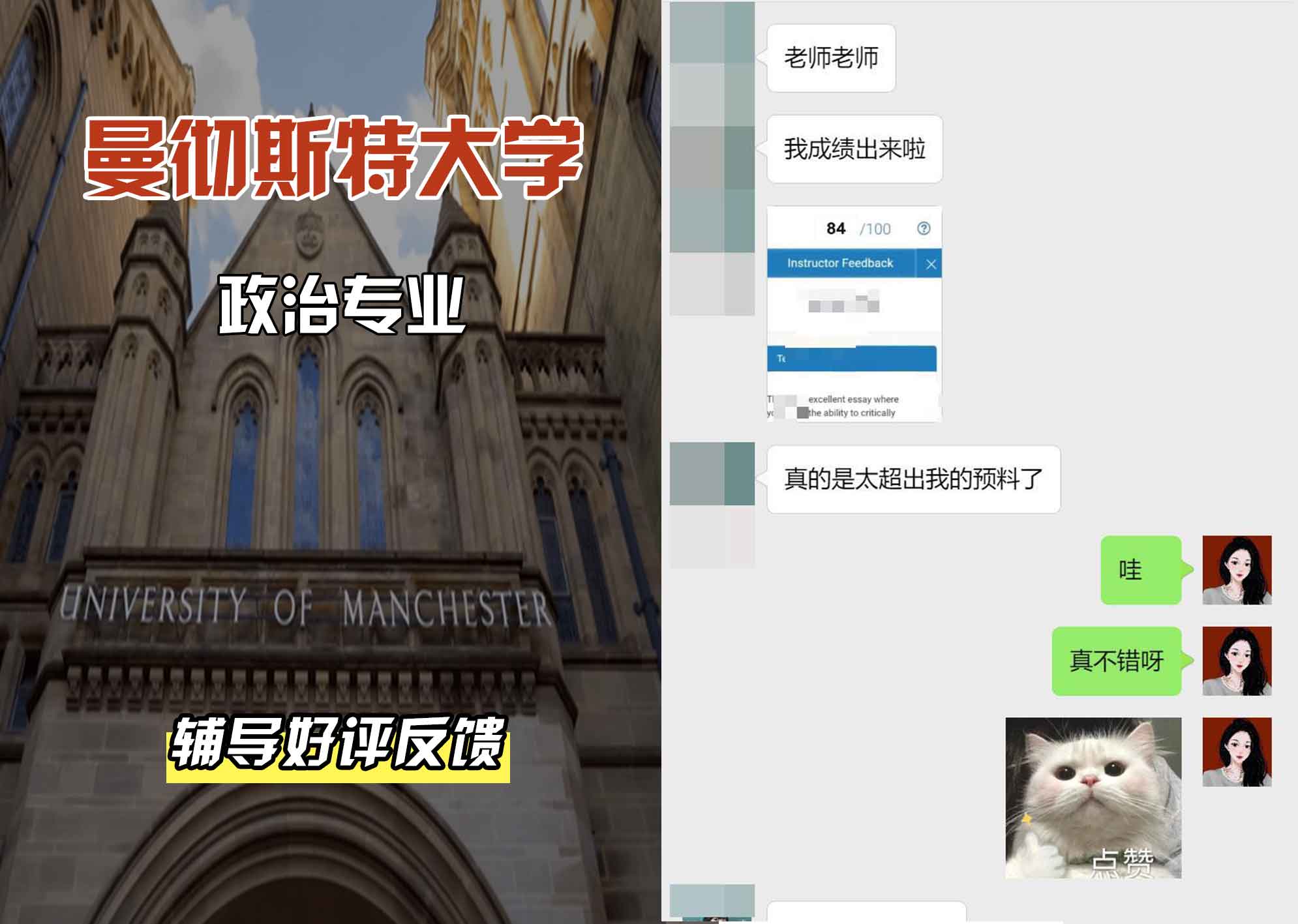 曼彻斯特大学曼大政治专业辅导好评反馈
