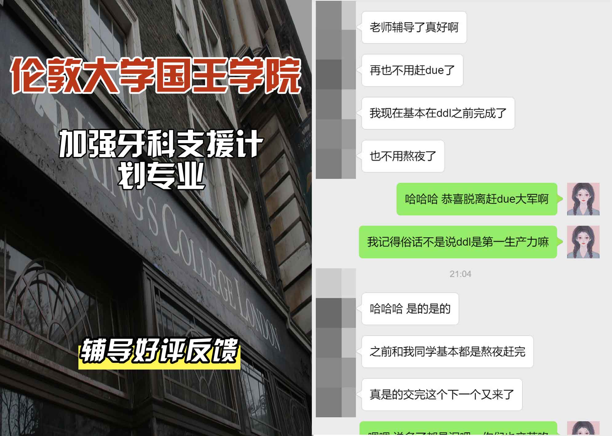 国王学院KCL加强牙科支援计划辅导好评反馈