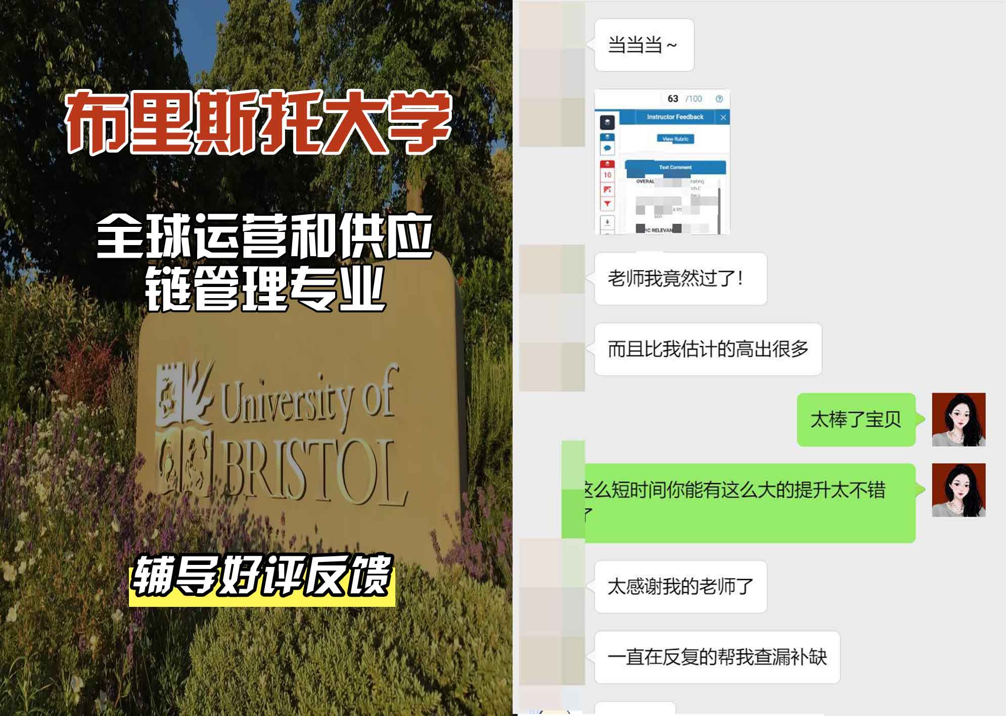布里斯托大学布大全球运营和供应链管理辅导好评反馈