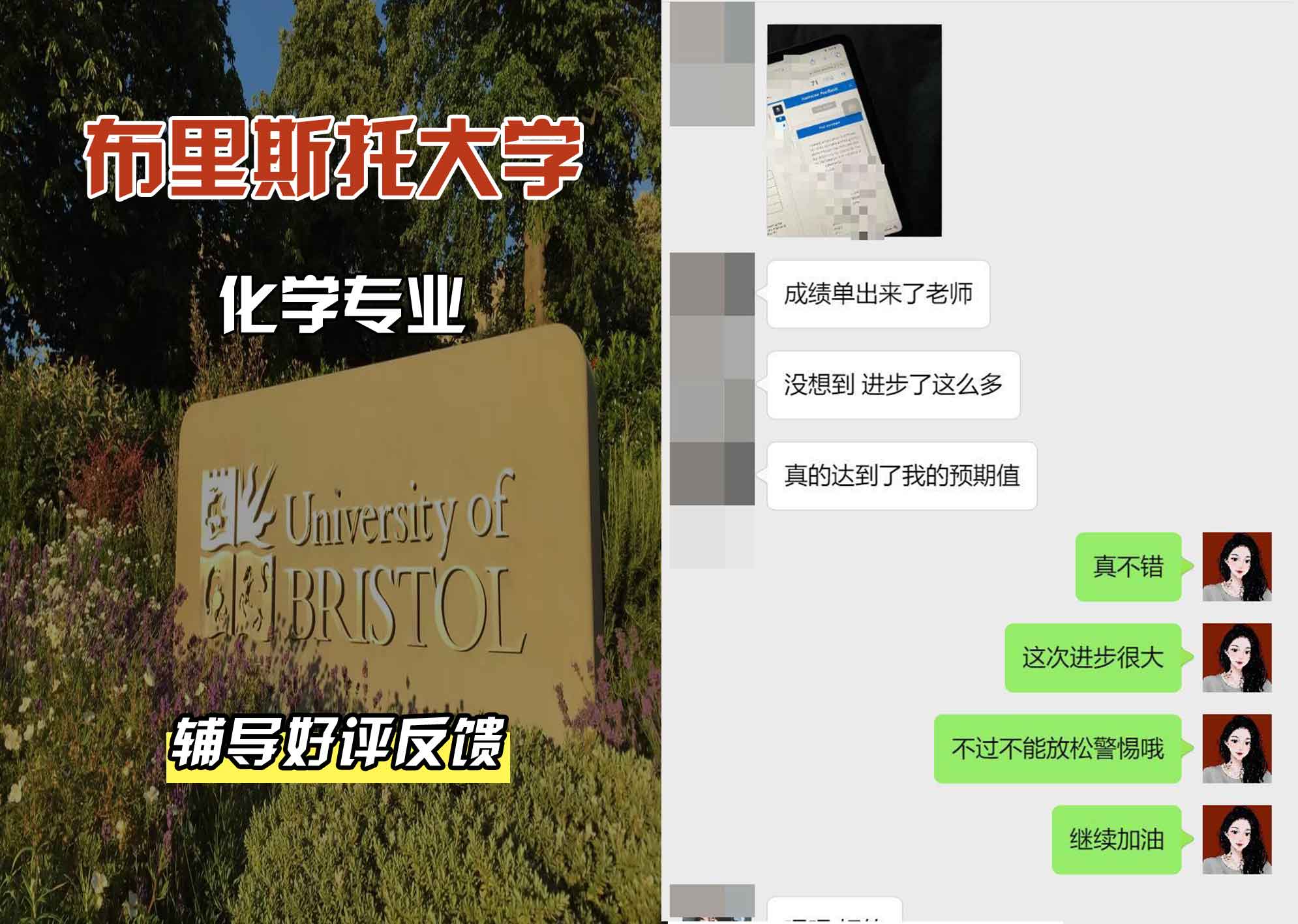 布里斯托大学布大化学专业辅导好评反馈