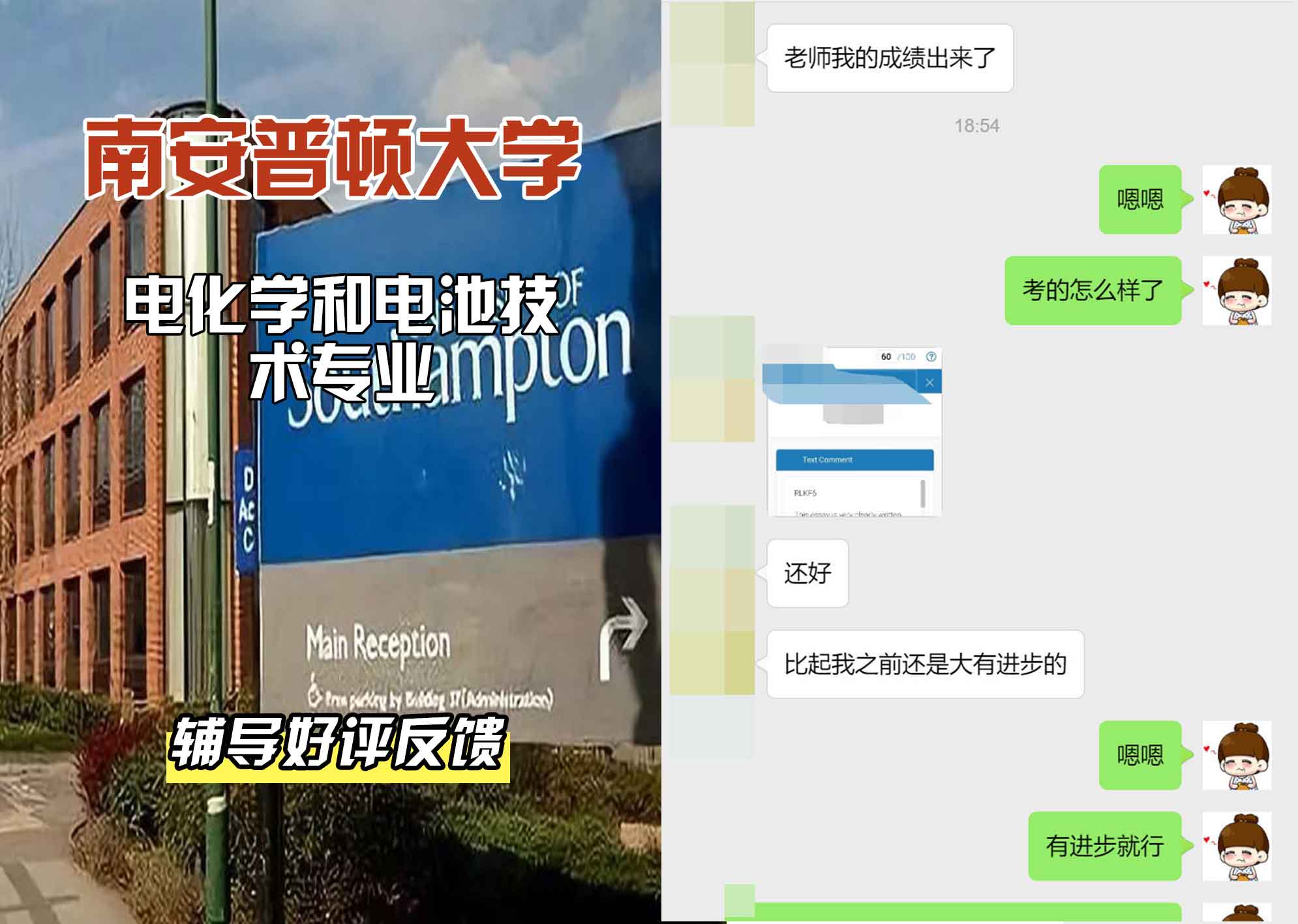 南安普顿大学南安电化学和电池技术辅导好评反馈