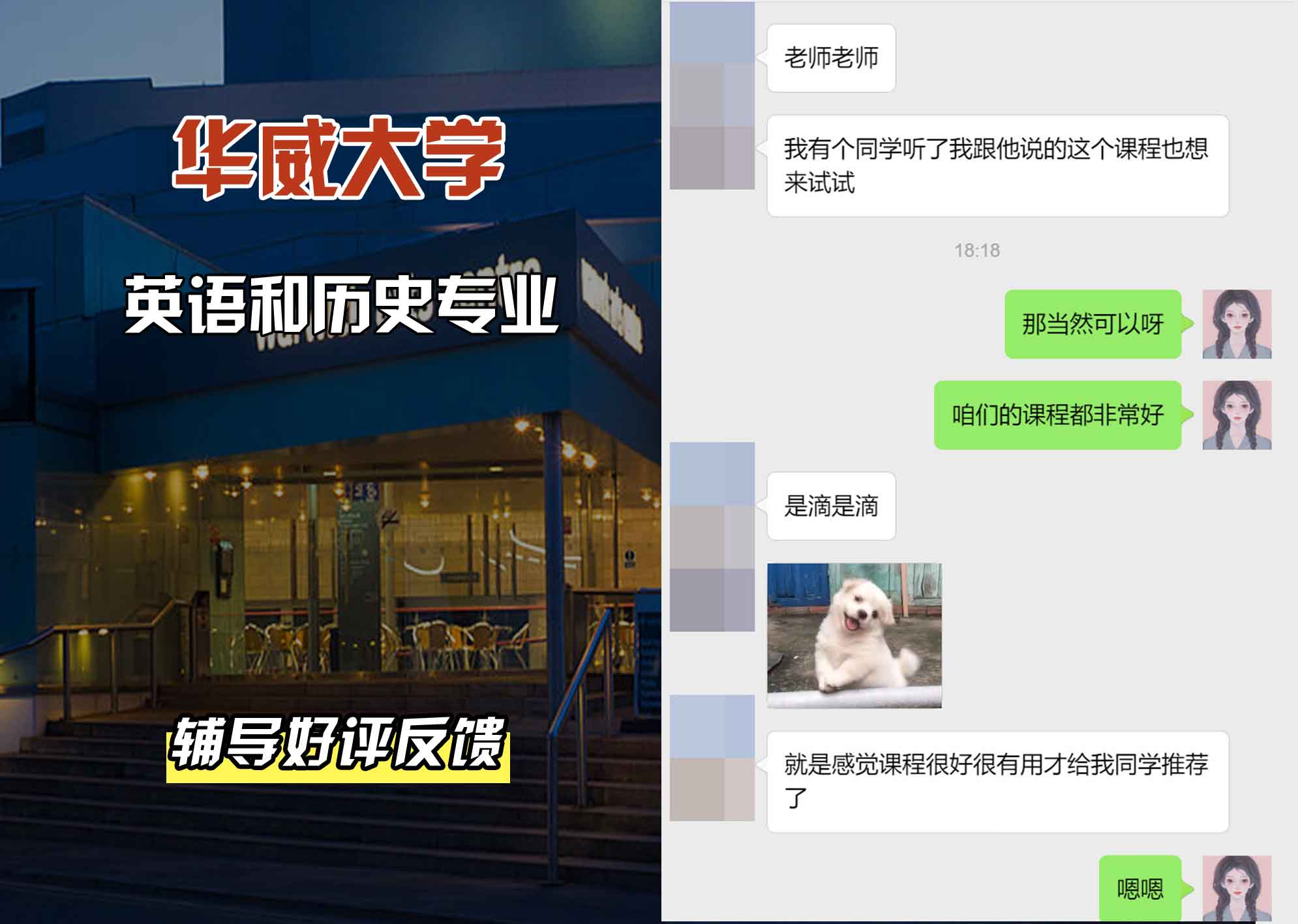 华威大学华威英语和历史辅导好评反馈