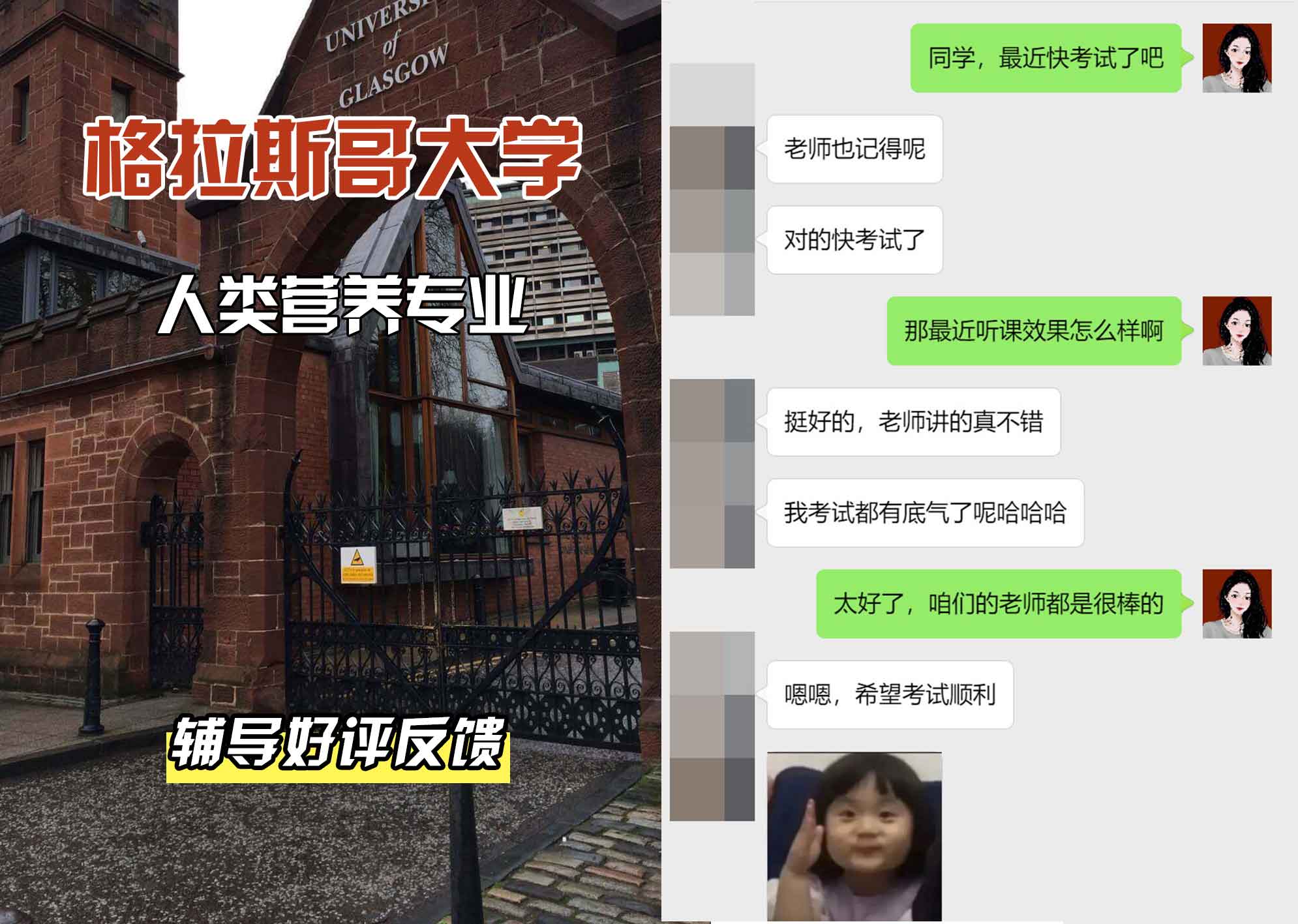 格拉斯哥大学格大人类营养辅导好评反馈