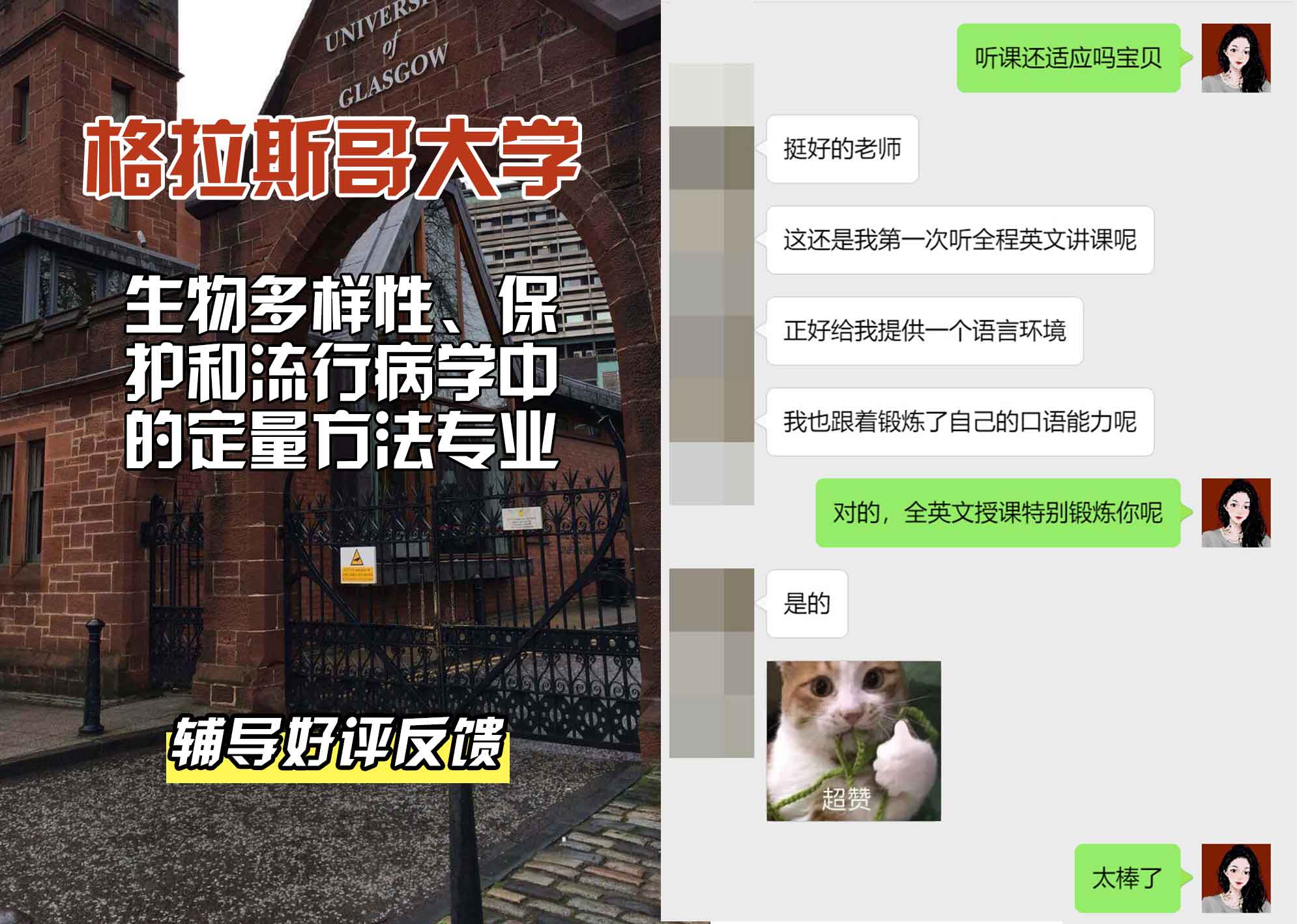 格拉斯哥大学格大生物多样性、保护和流行病学中的定量方法辅导好评反馈