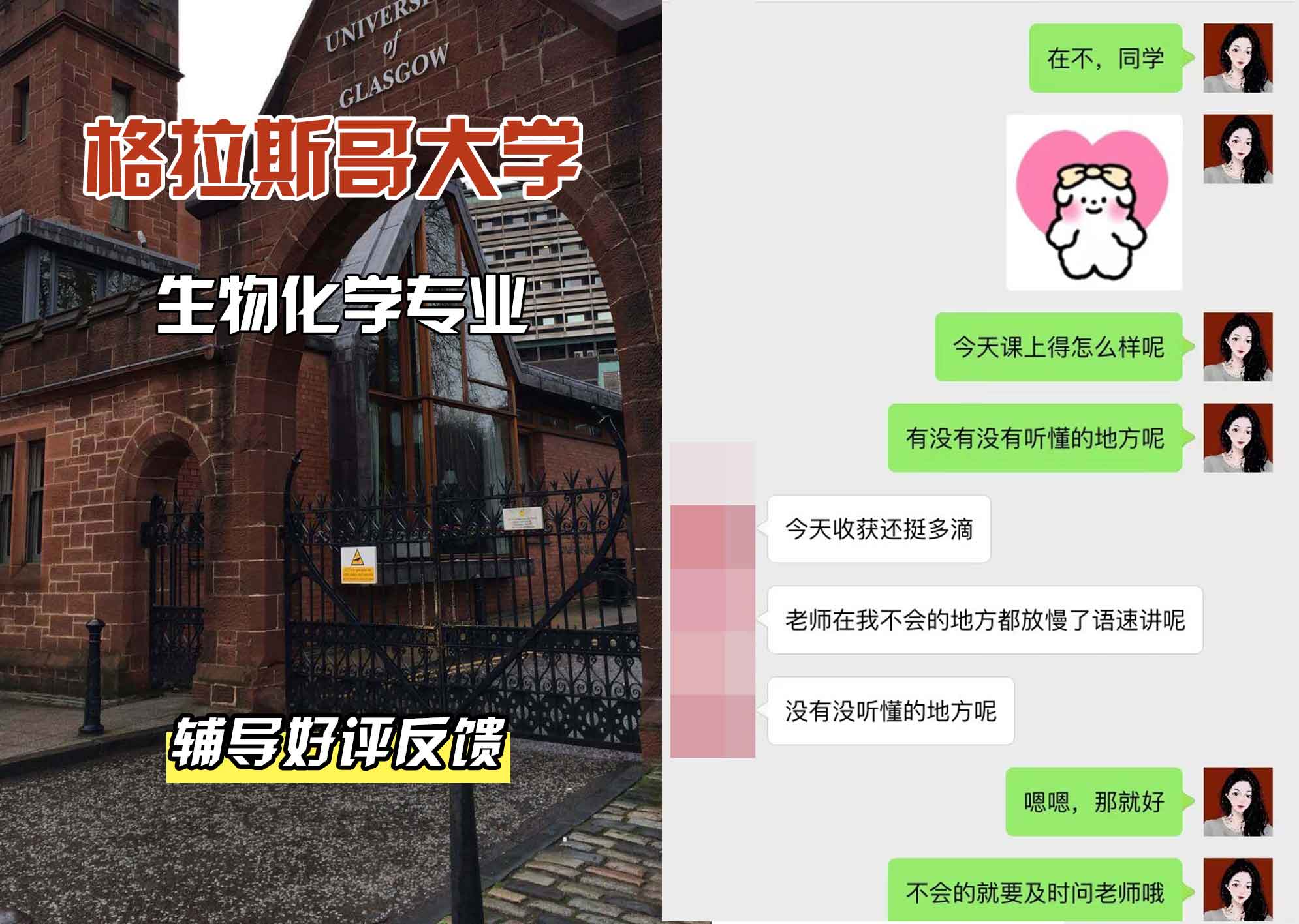 格拉斯哥大学格大生物化学辅导好评反馈