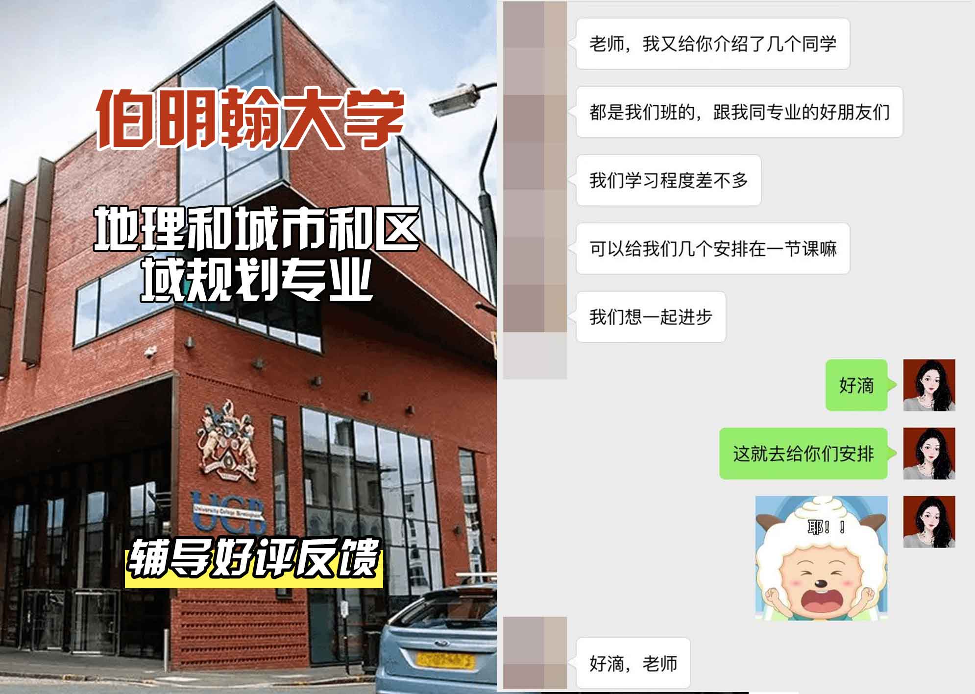 伯明翰大学伯大地理和城市和区域规划辅导好评反馈