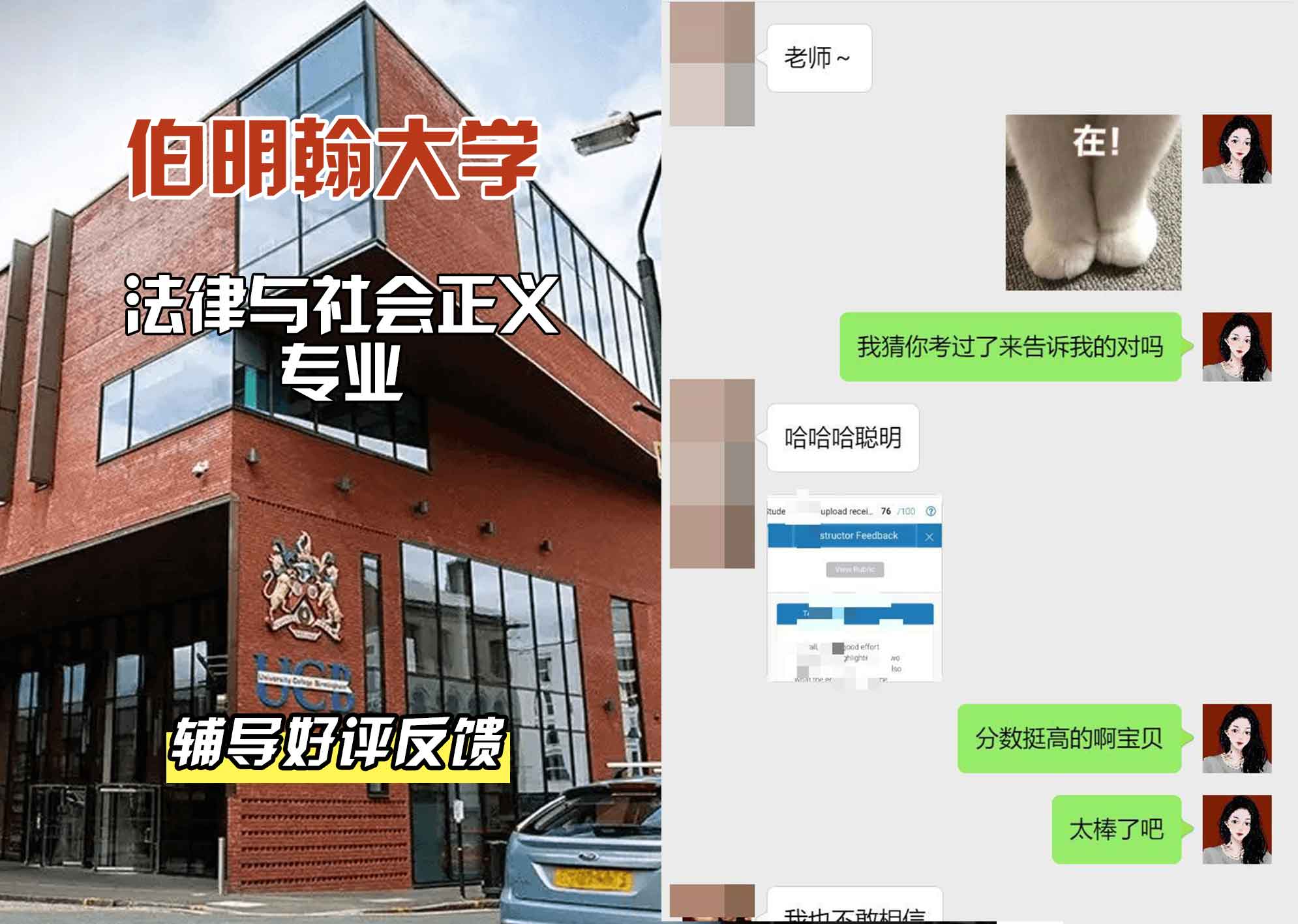 伯明翰大学伯大法律与社会正义辅导好评反馈