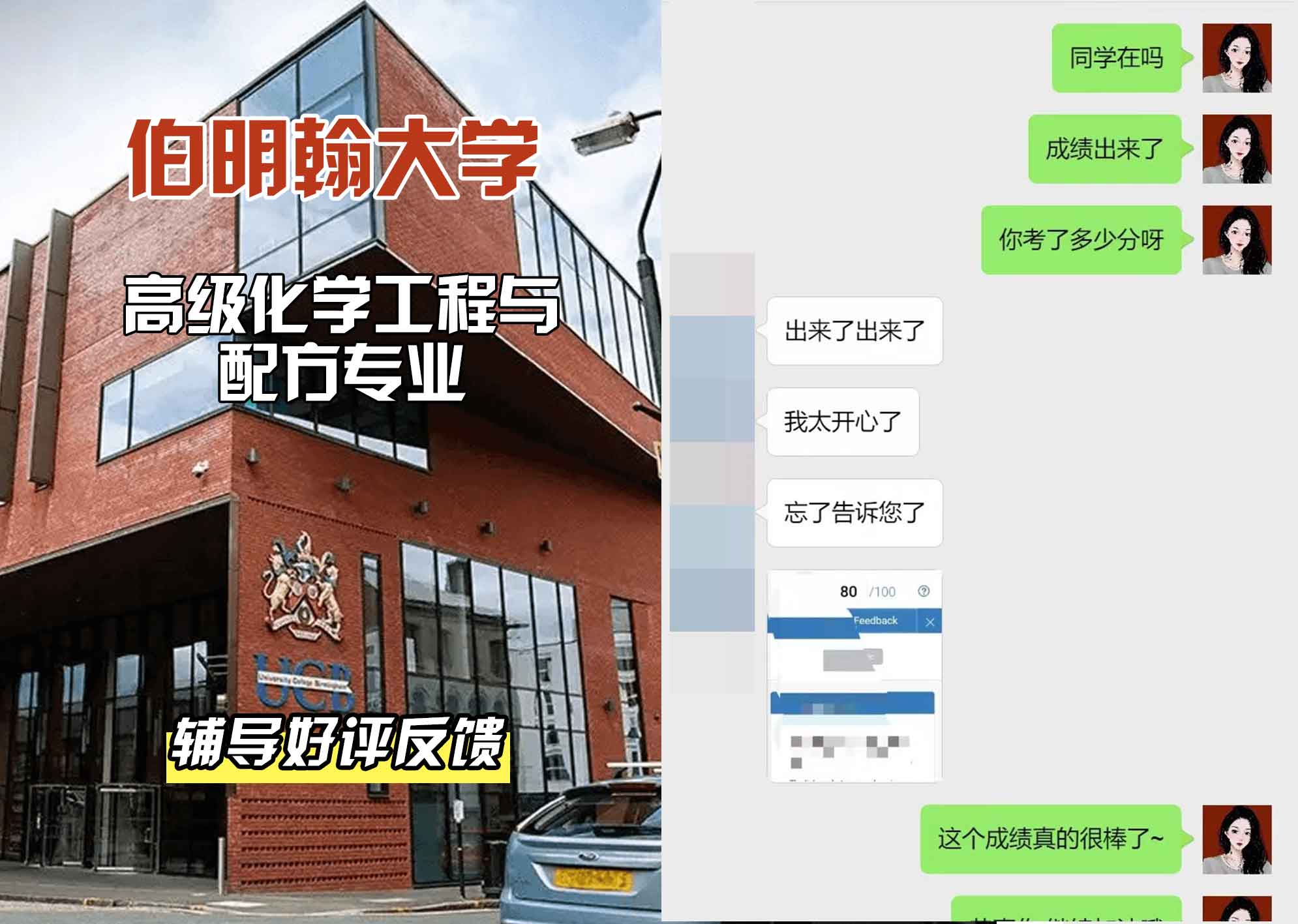 伯明翰大学伯大高级化学工程与配方辅导好评反馈