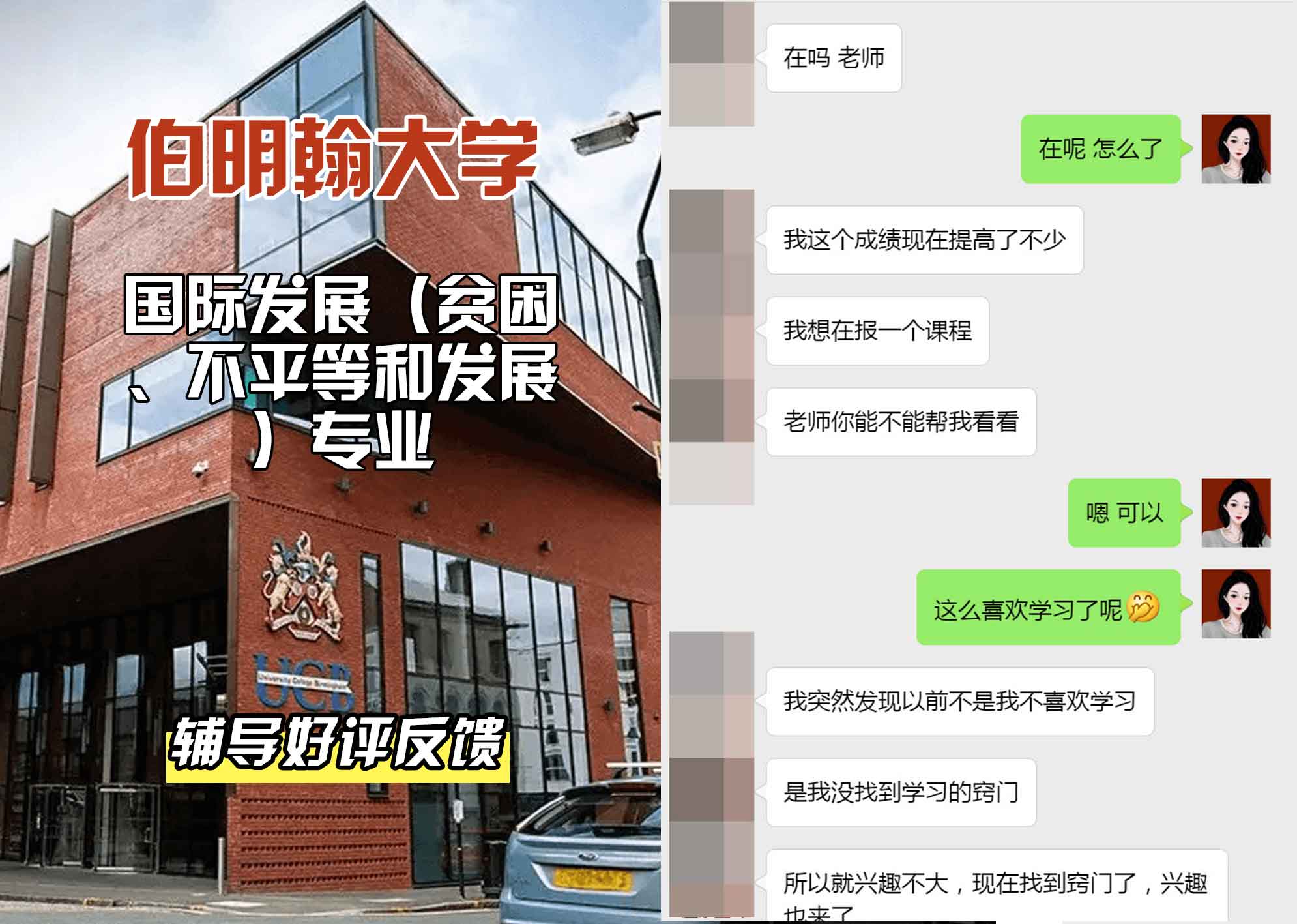 伯明翰大学伯大国际发展（贫困、不平等和发展）辅导好评反馈