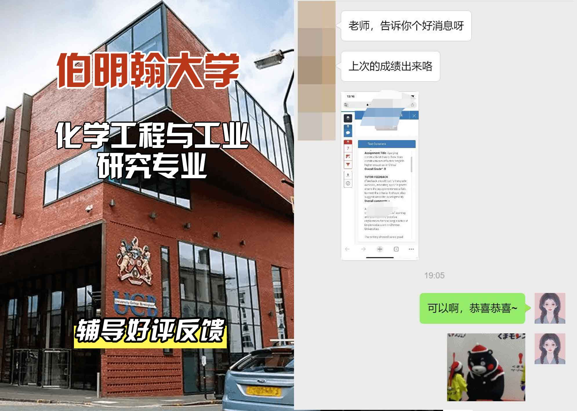 伯明翰大学伯大化学工程与工业研究辅导好评反馈