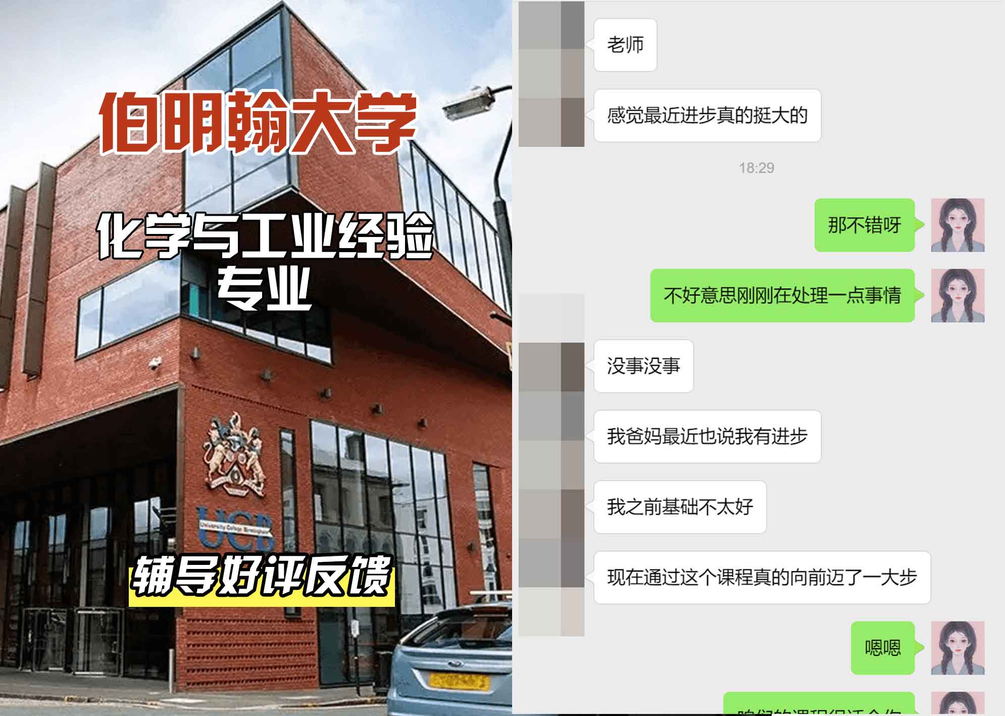 伯明翰大学伯大化学与工业经验辅导好评反馈