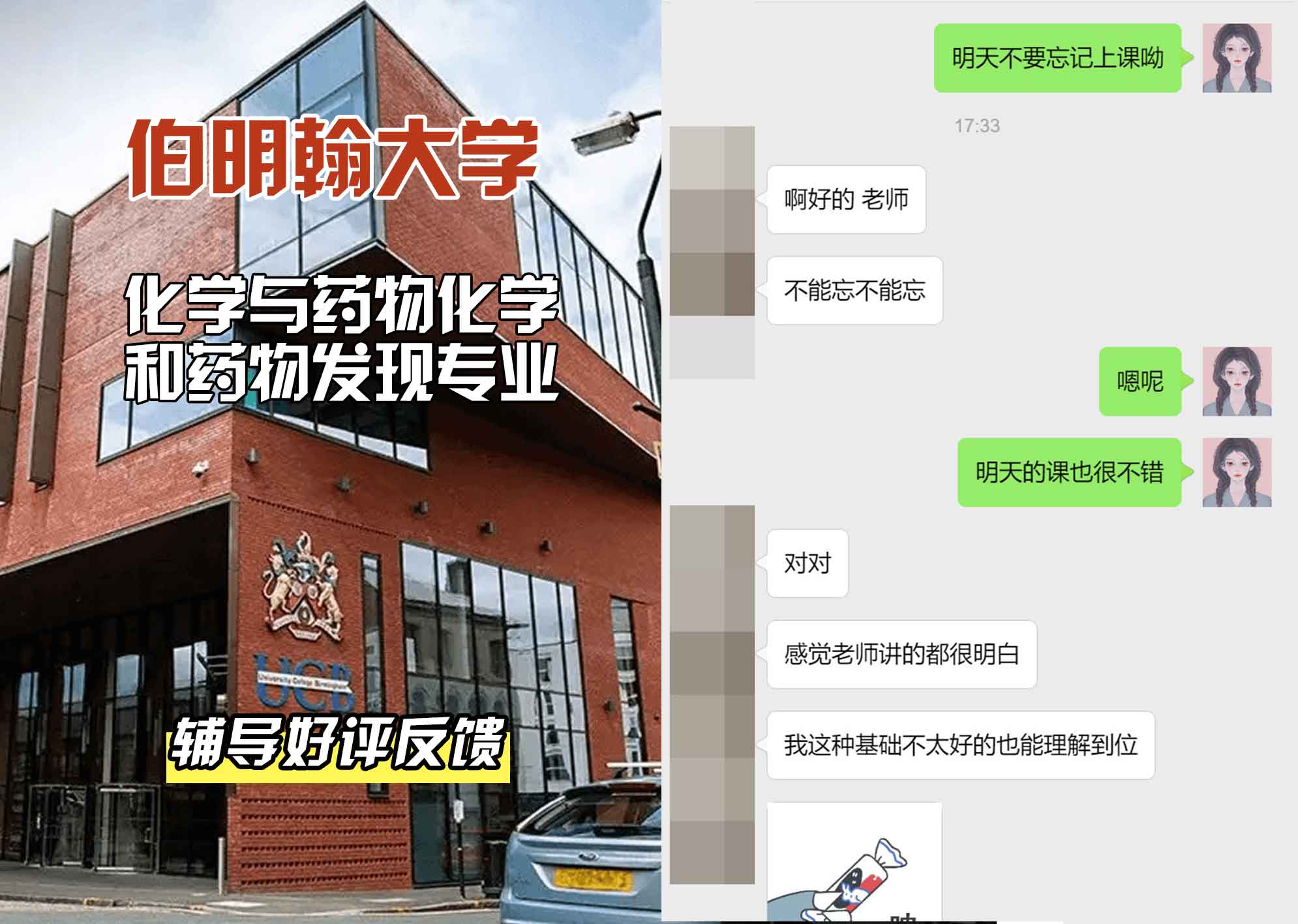 伯明翰大学伯大化学与药物化学和药物发现辅导好评反馈