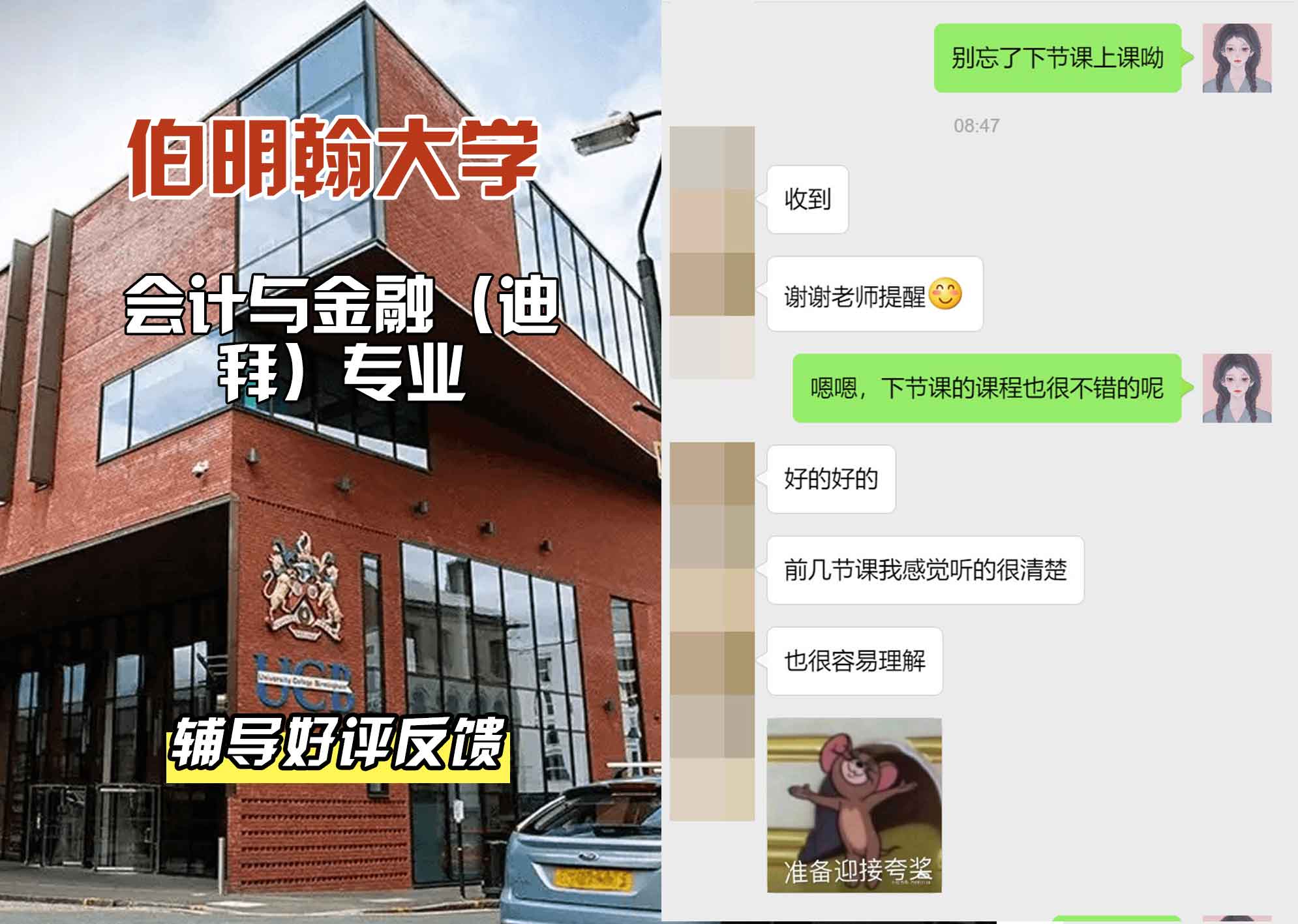 伯明翰大学伯大会计与金融（迪拜）辅导好评反馈