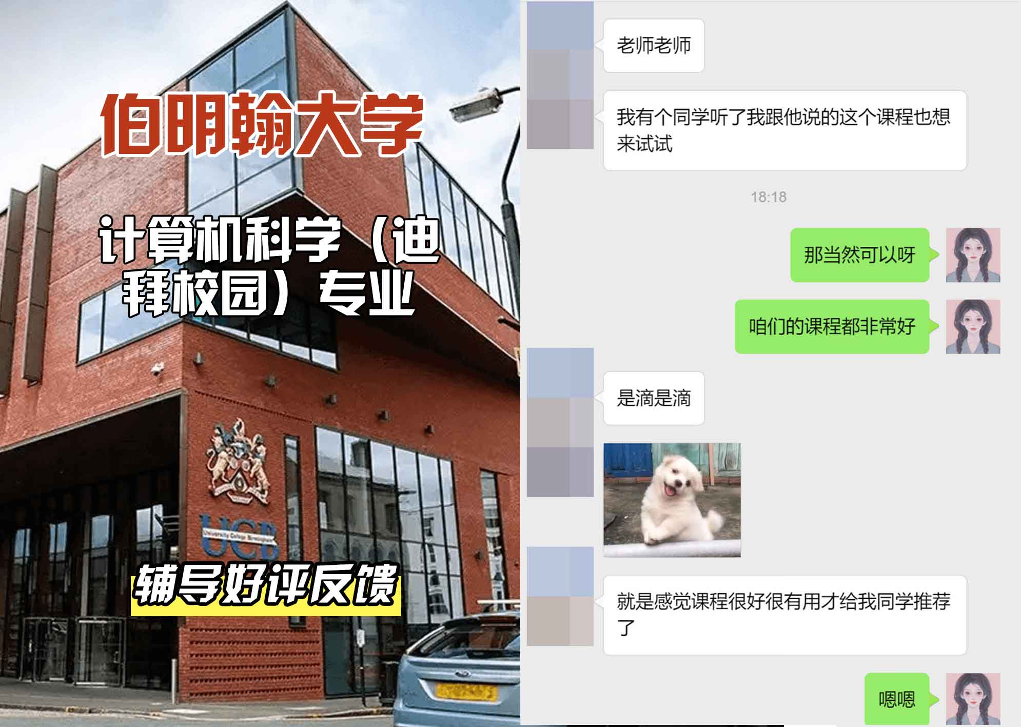 伯明翰大学伯大计算机科学（迪拜校园）辅导好评反馈