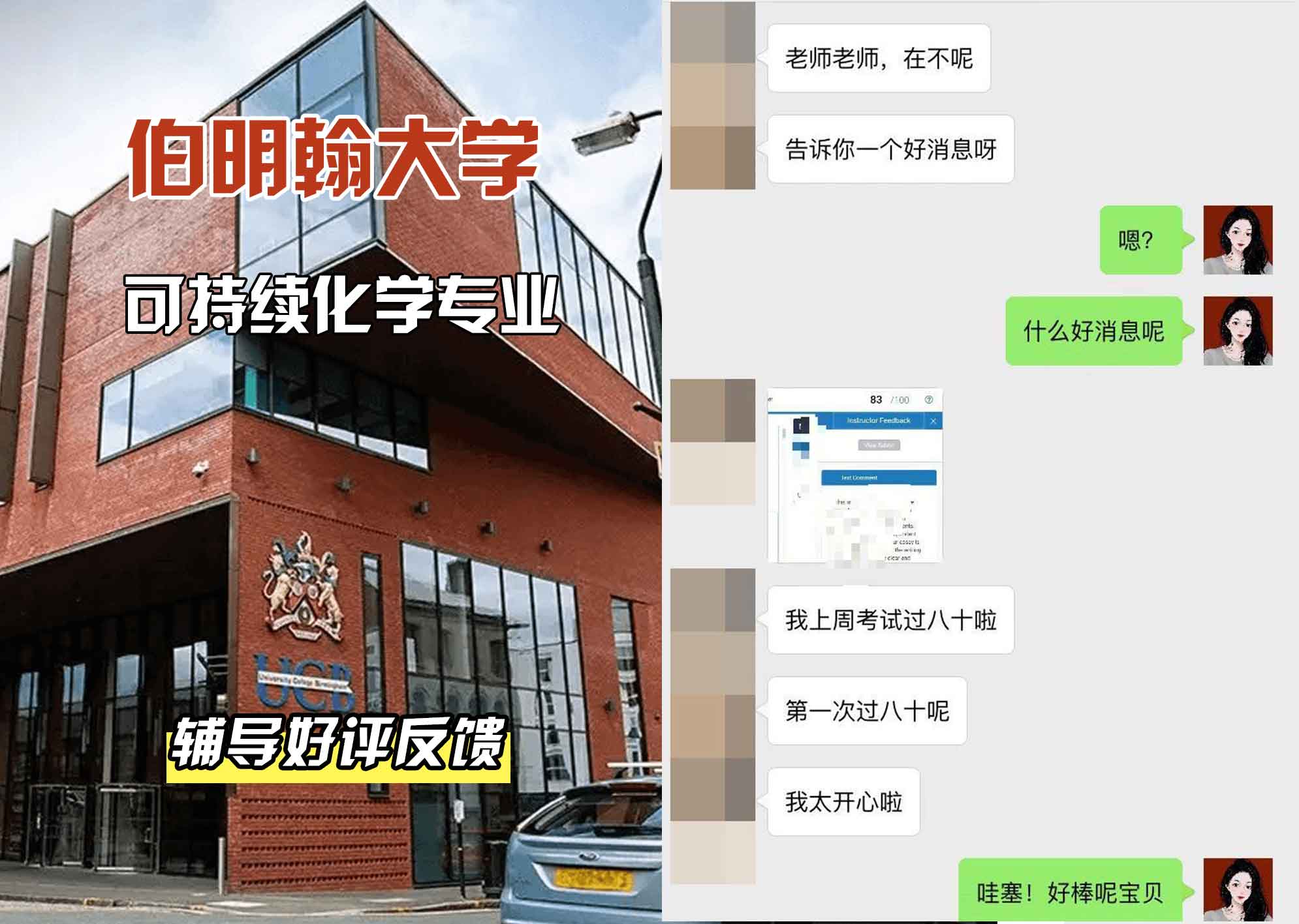 伯明翰大学伯大可持续化学辅导好评反馈