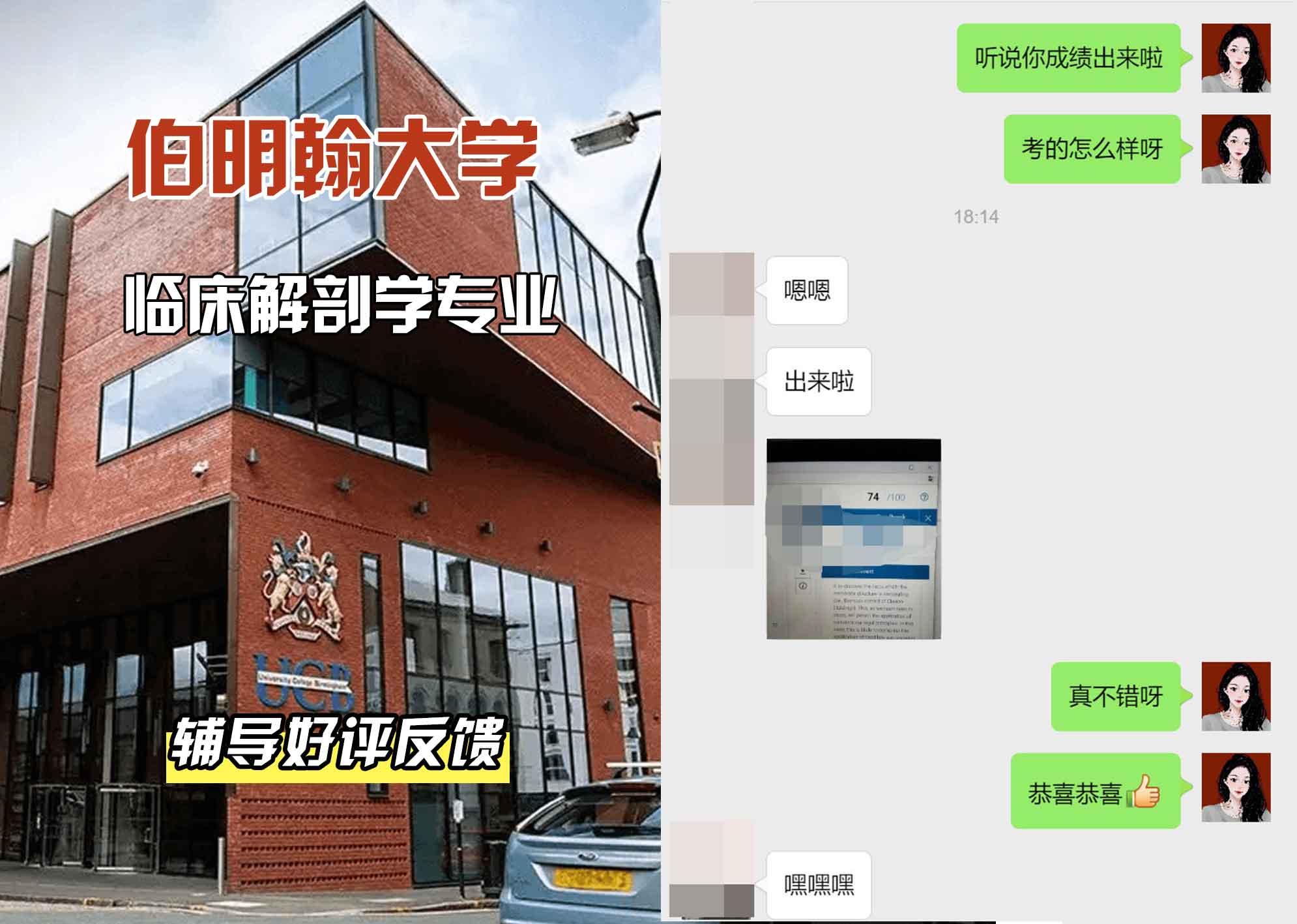 伯明翰大学伯大临床解剖学辅导好评反馈