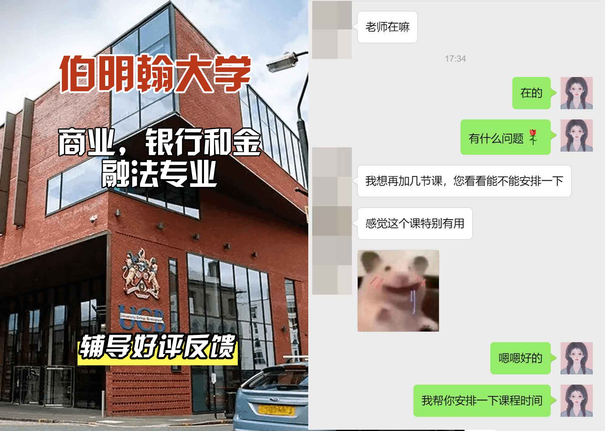 伯明翰大学伯大商业，银行和金融法辅导好评反馈