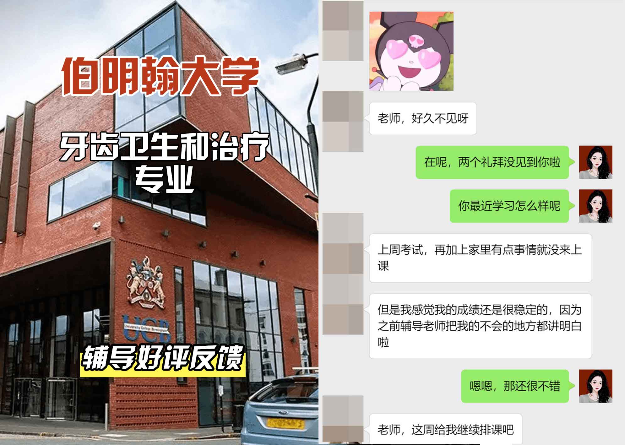 伯明翰大学伯大牙齿卫生和治疗辅导好评反馈