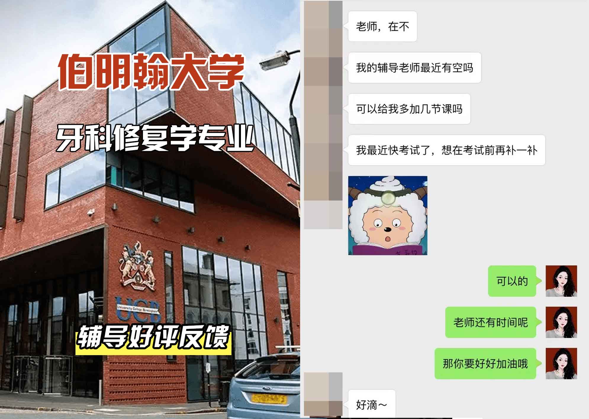 伯明翰大学伯大牙科修复学辅导好评反馈