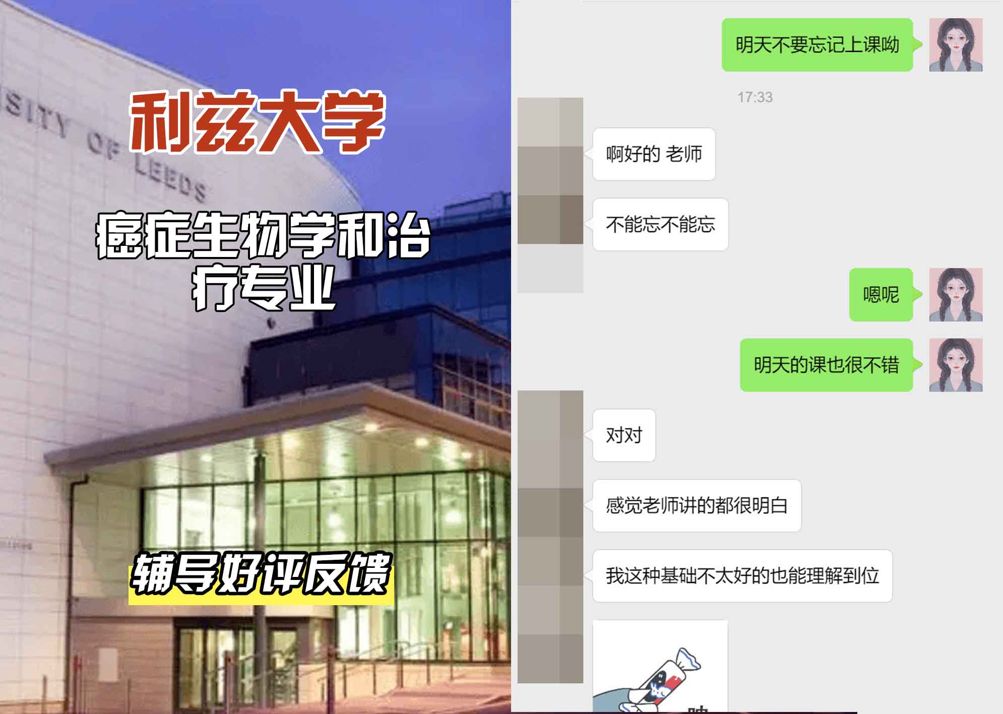 利兹大学leeds癌症生物学和治疗辅导好评反馈