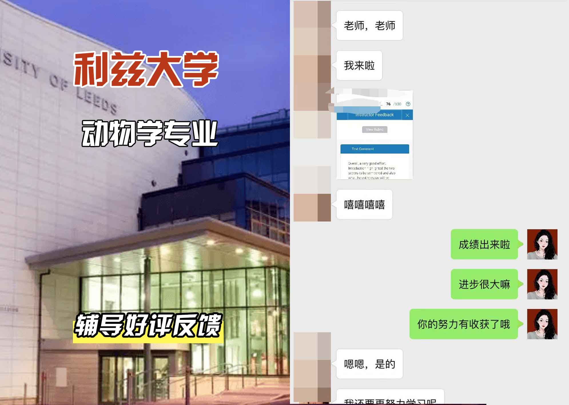利兹大学leeds动物学辅导好评反馈