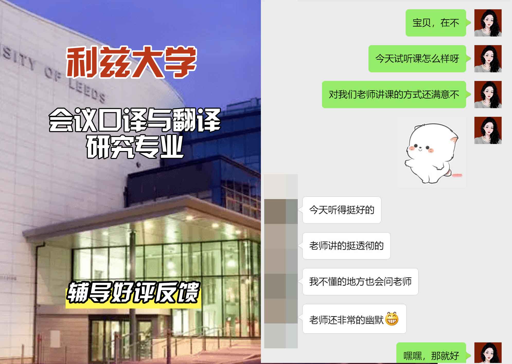 利兹大学leeds会议口译与翻译研究辅导好评反馈