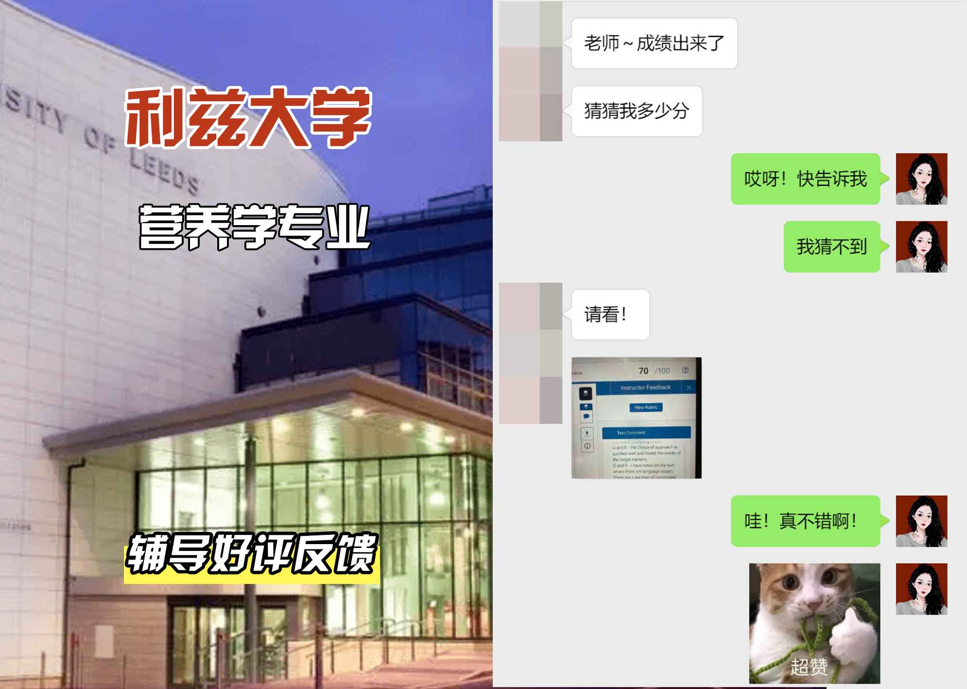 利兹大学leeds营养学辅导好评反馈