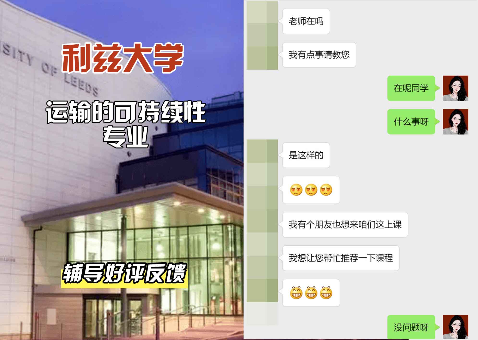 利兹大学leeds运输的可持续性辅导好评反馈