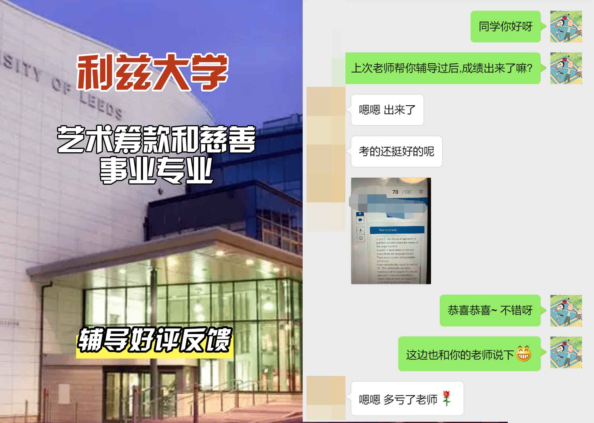 利兹大学leeds艺术筹款和慈善事业辅导好评反馈