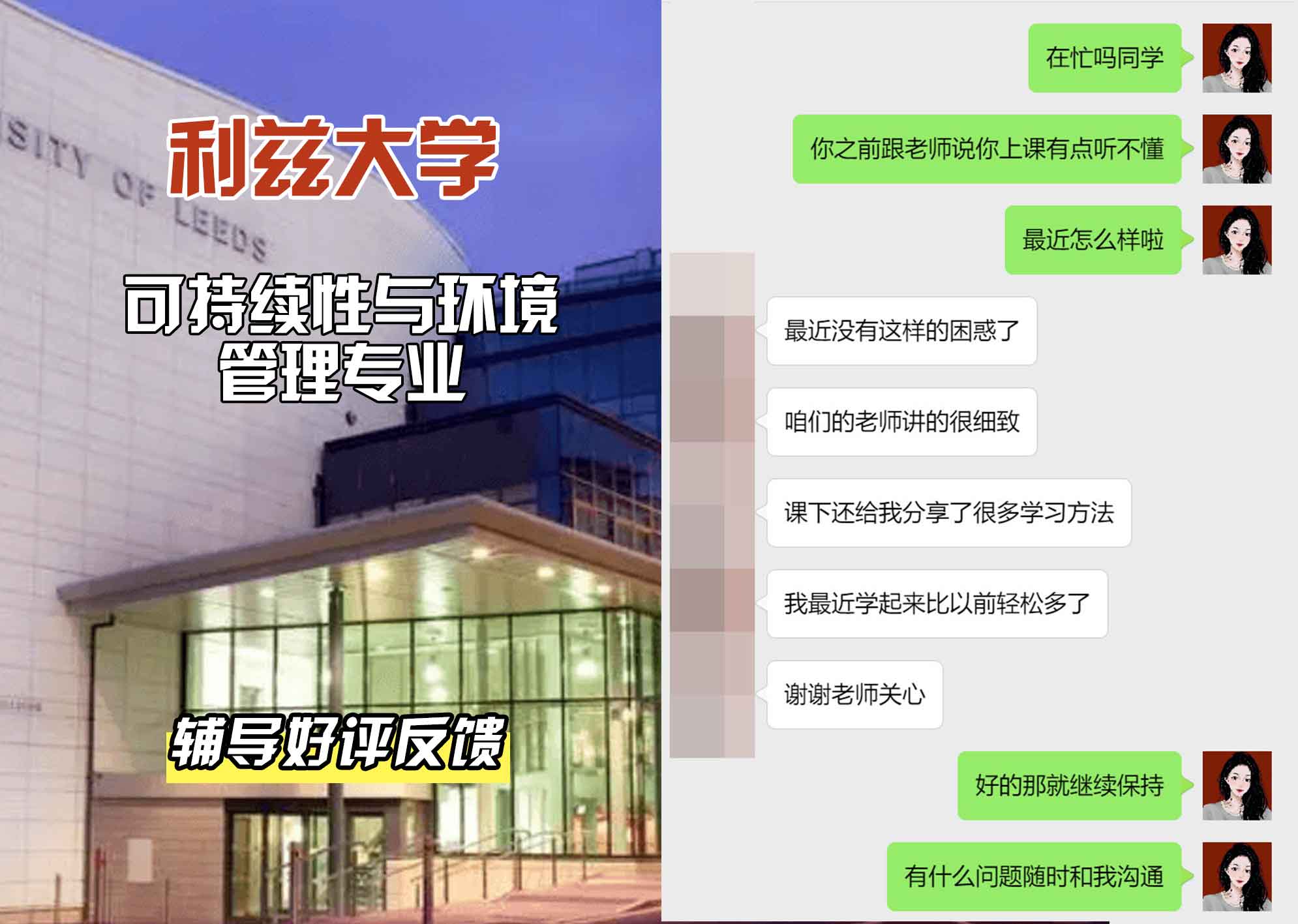 利兹大学leeds可持续性与环境管理辅导好评反馈