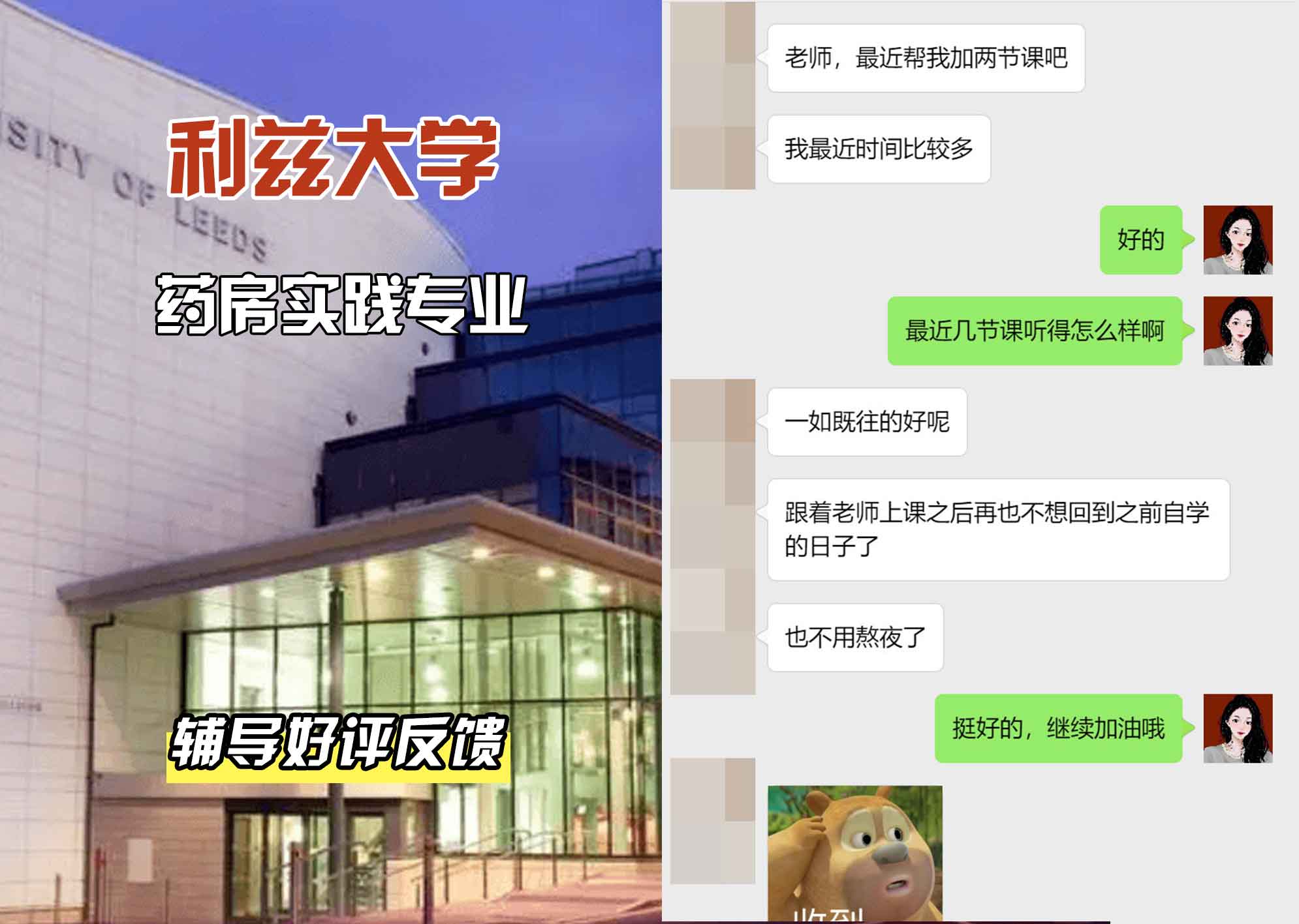 利兹大学leeds药学实践辅导好评反馈