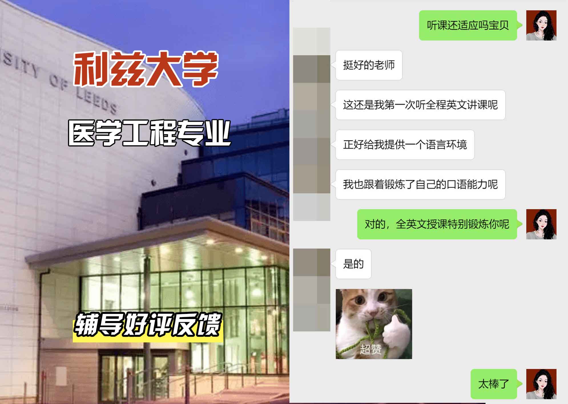 利兹大学leeds医学工程辅导好评反馈