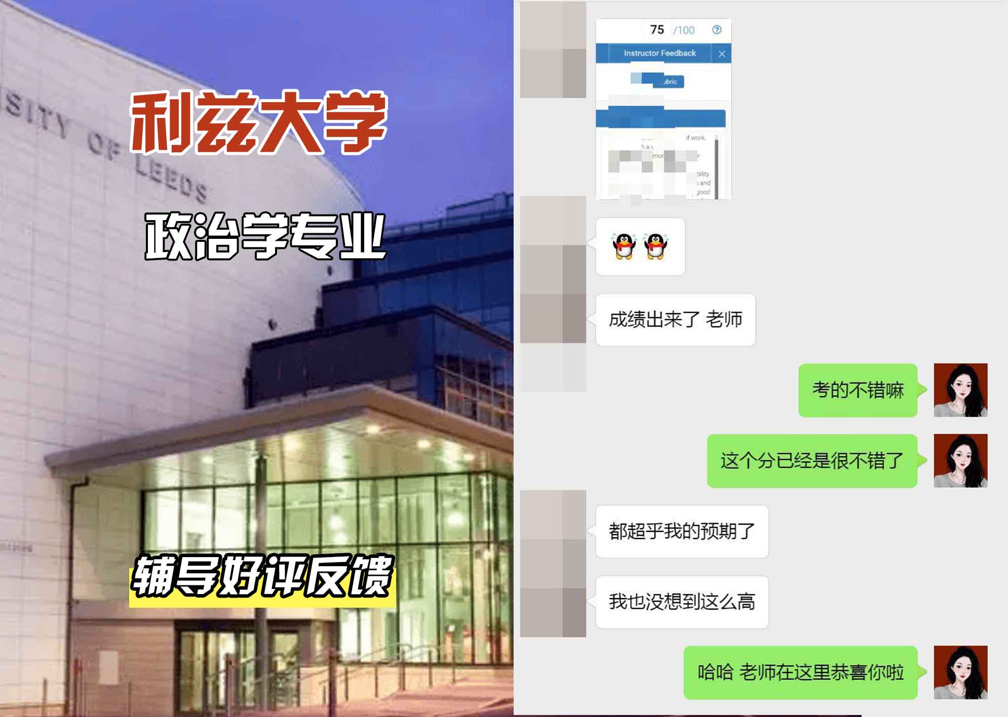 利兹大学leeds政治学辅导好评反馈