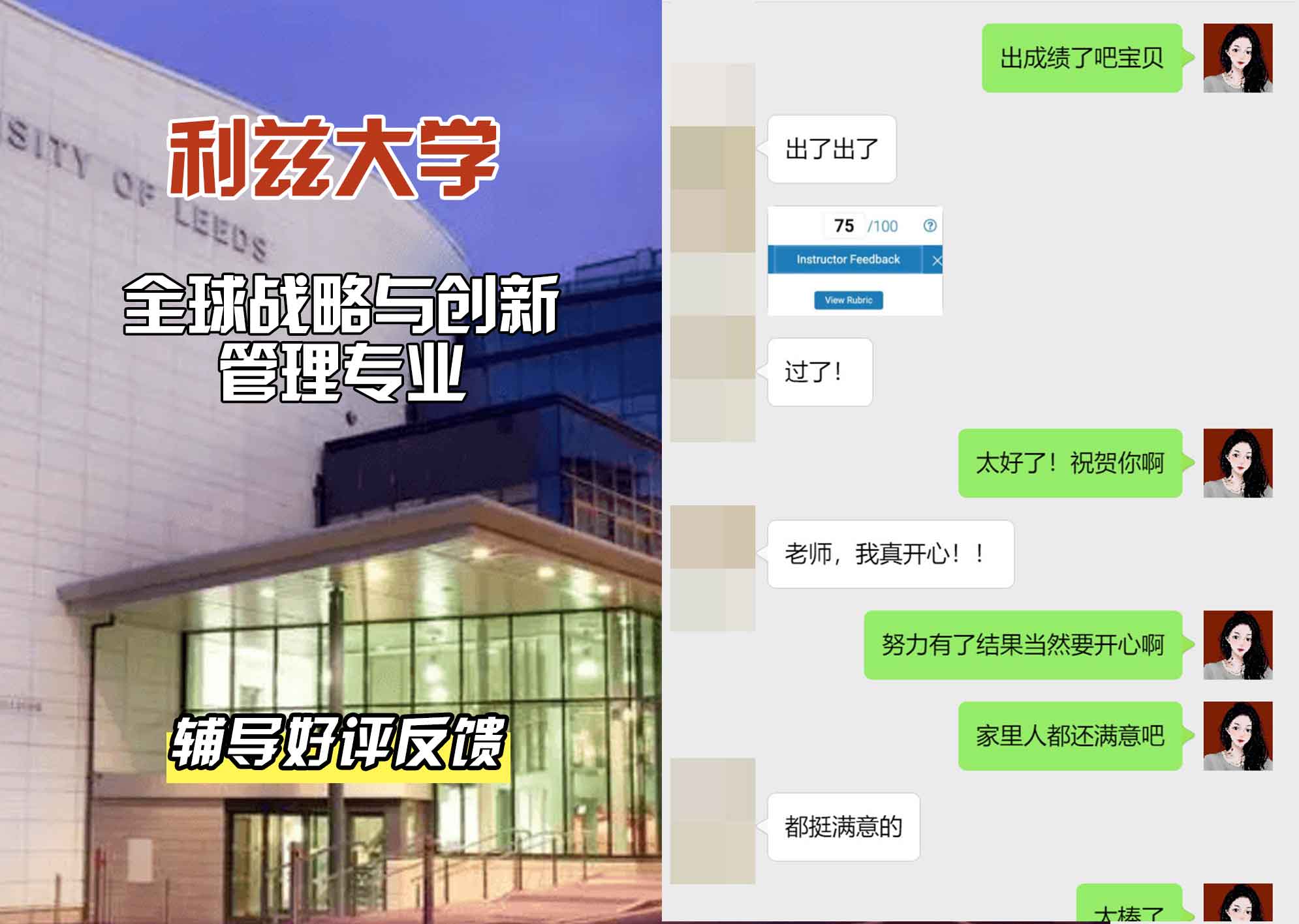 利兹大学leeds全球战略与创新管理辅导好评反馈
