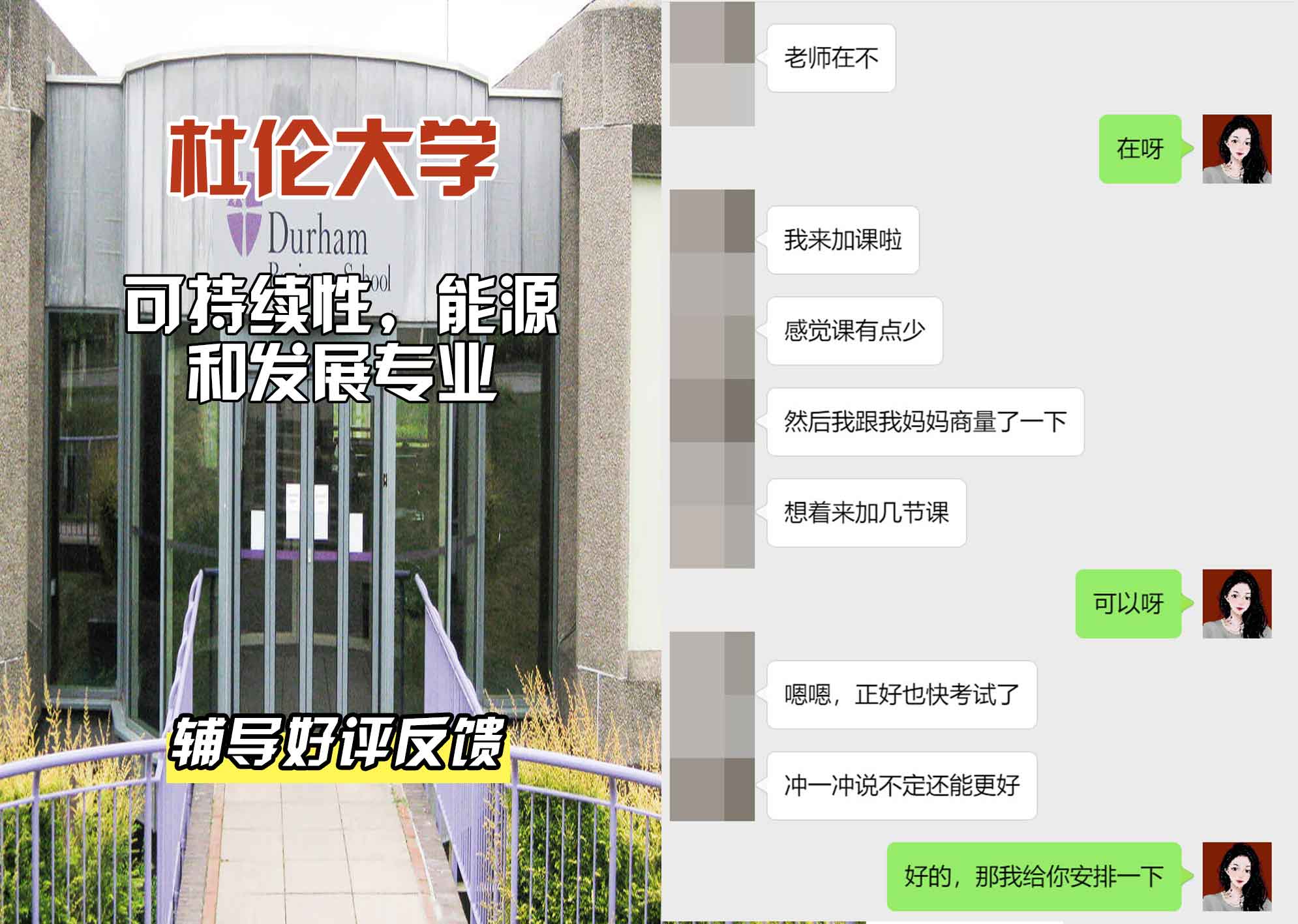 杜伦大学DUR可持续性，能源和发展辅导好评反馈