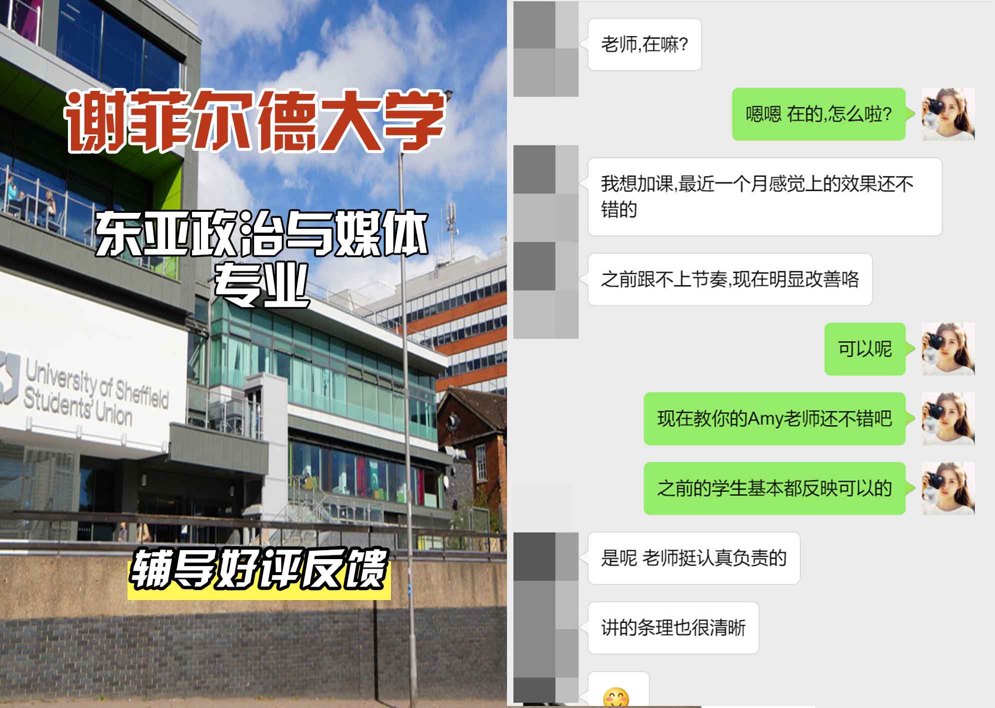 谢菲尔德大学谢大东亚政治与媒体辅导好评反馈