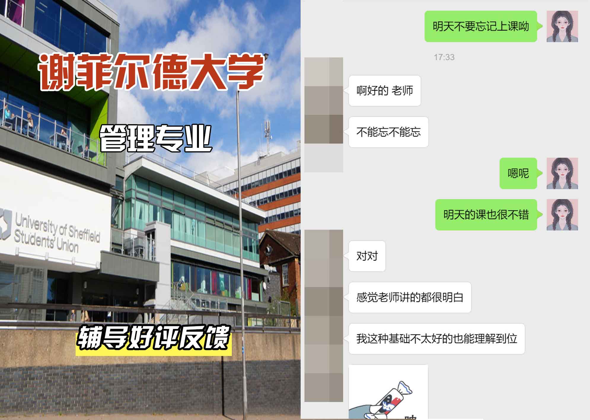 谢菲尔德大学谢大管理辅导好评反馈