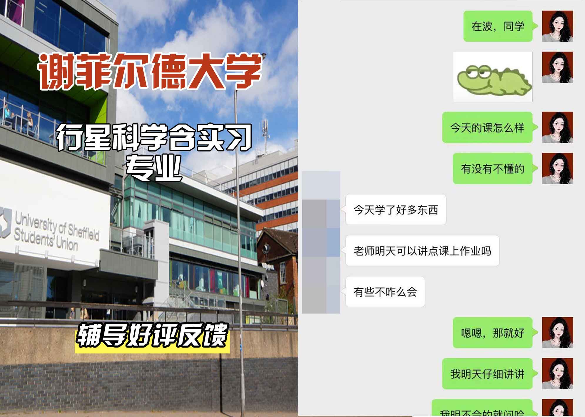 谢菲尔德大学谢大行星科学含实习辅导好评反馈