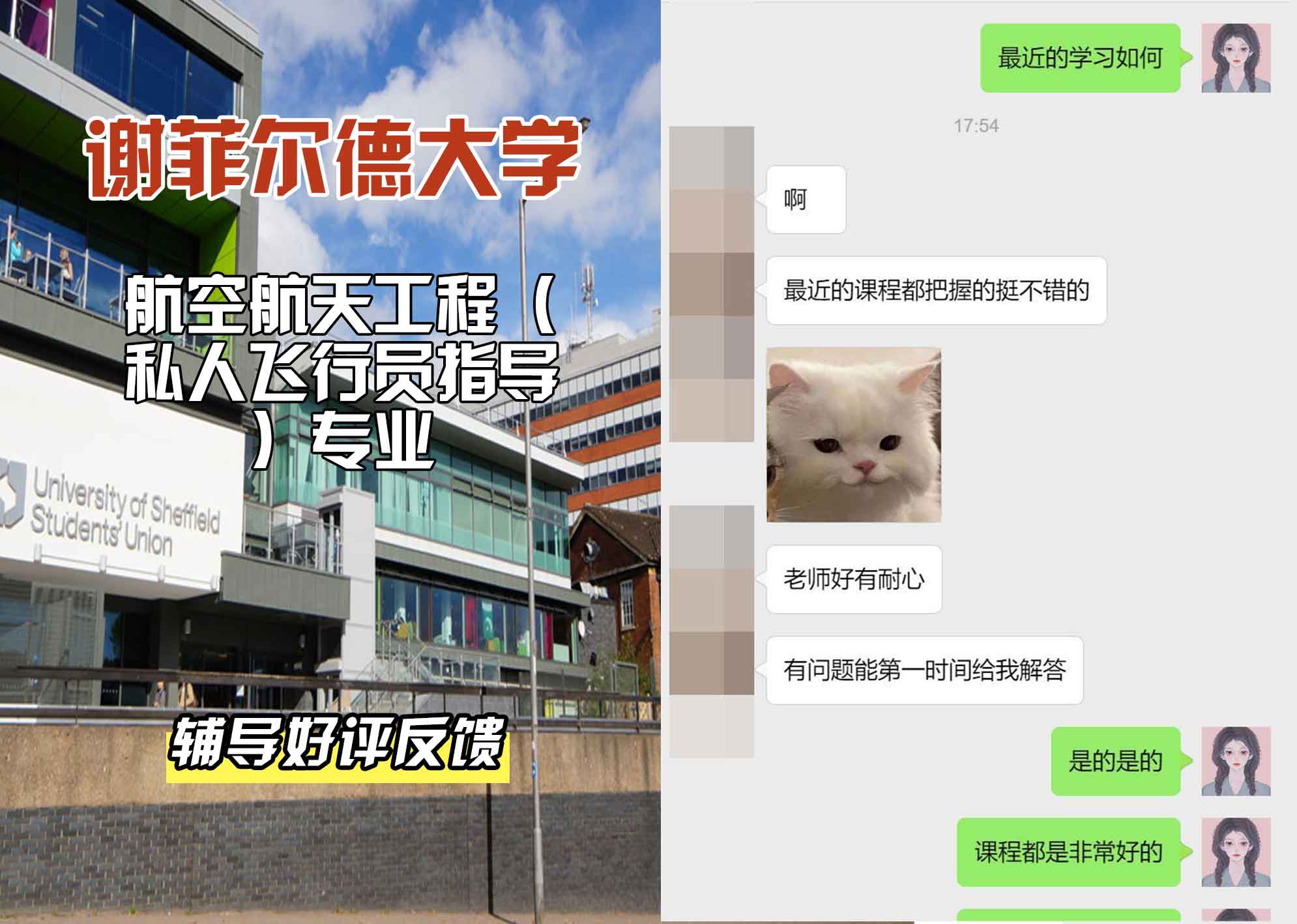 谢菲尔德大学谢大航空航天工程（私人飞行员指导）辅导好评反馈