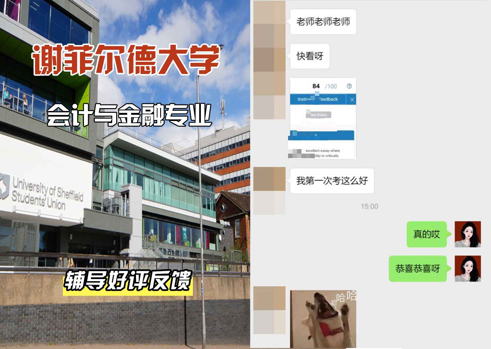 谢菲尔德大学谢大会计与金融辅导好评反馈