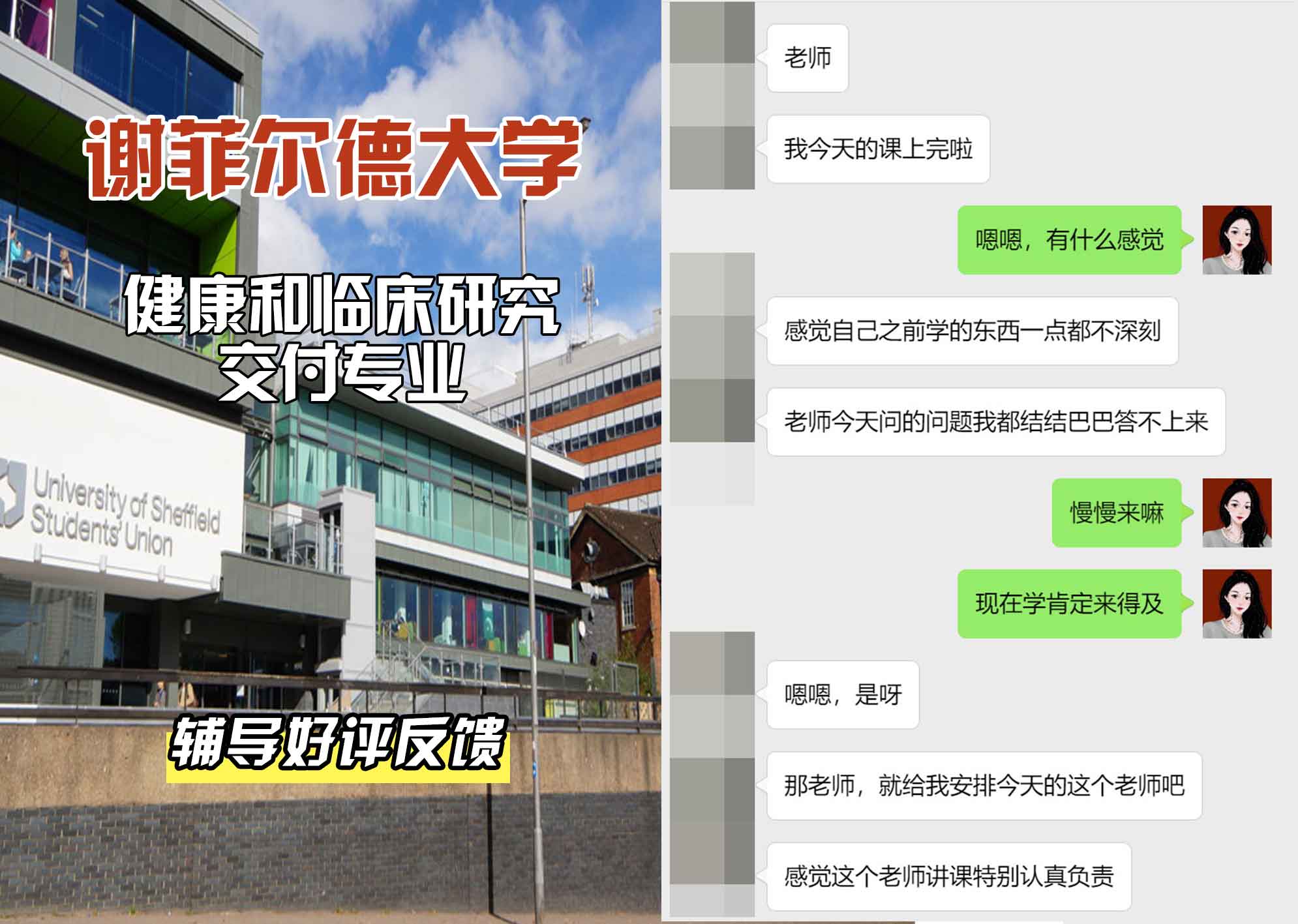 谢菲尔德大学谢大健康和临床研究交付辅导好评反馈
