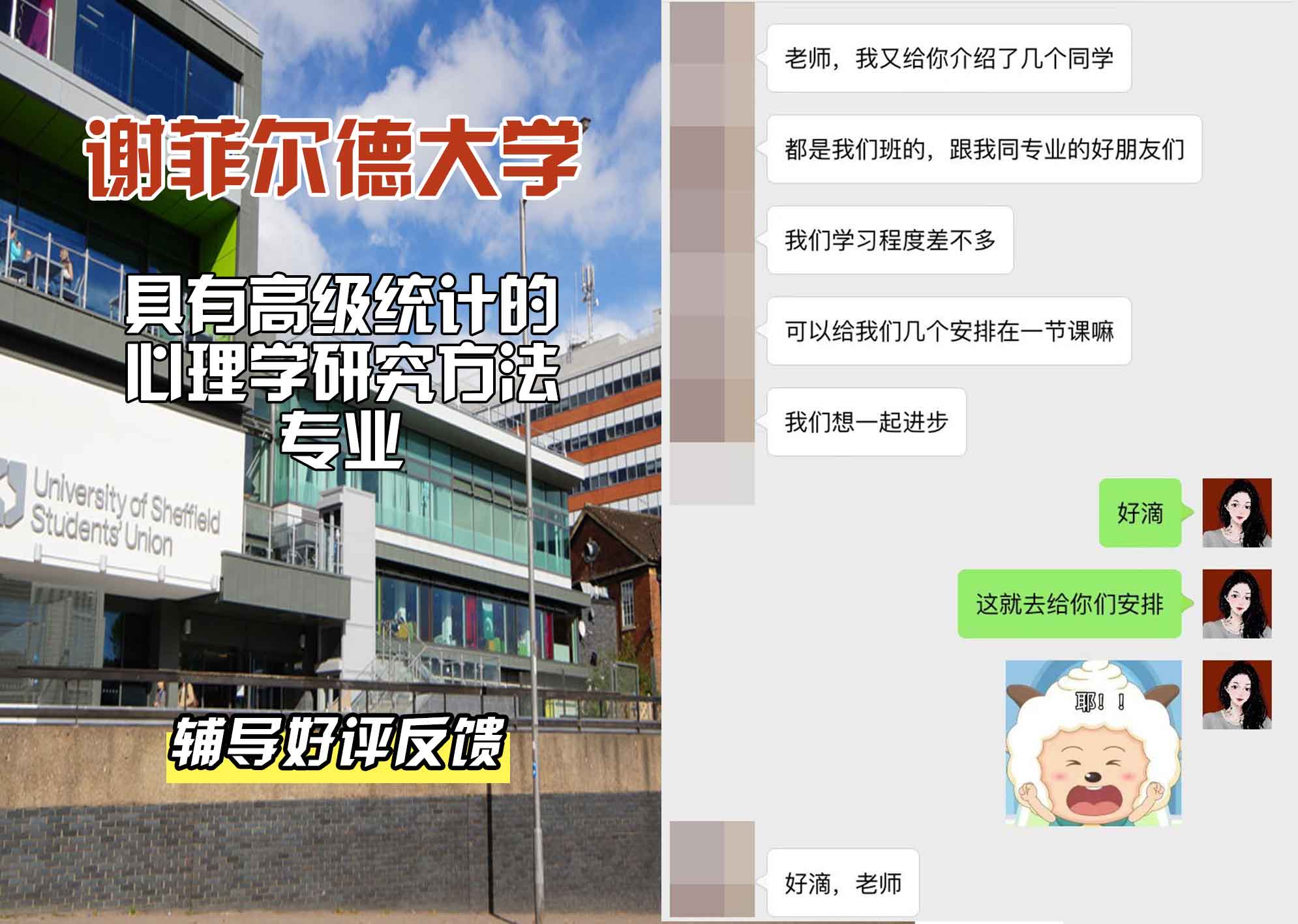 谢菲尔德大学谢大具有高级统计的心理学研究方法辅导好评反馈